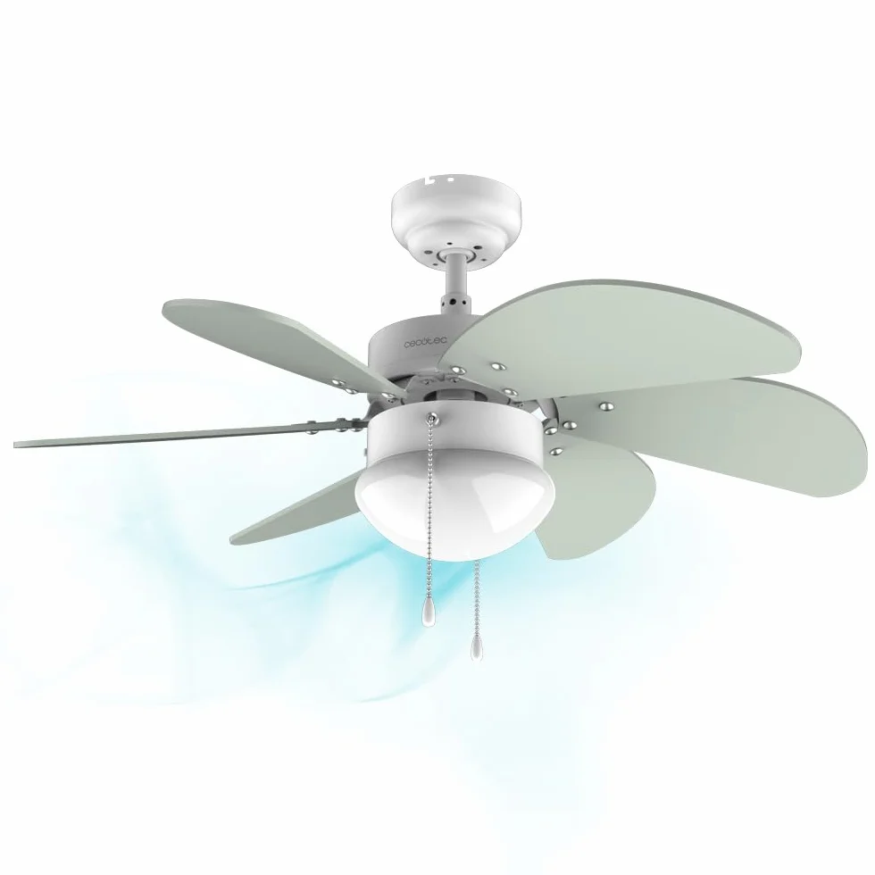 Cecotec Wentylator sufitowy EnergySIlence Aero 3600 Vision Mint 50 W 36” z lampą, 3 prędkości, 6 odwracalnych łopatek, tryb zima-lato i łatwa obsługa.