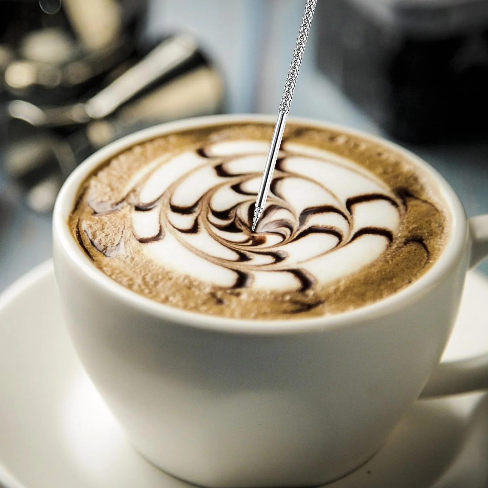 Dzbanek na mleko Barista 350 ml ze stali nierdzewnej do piany z igłą do latte art