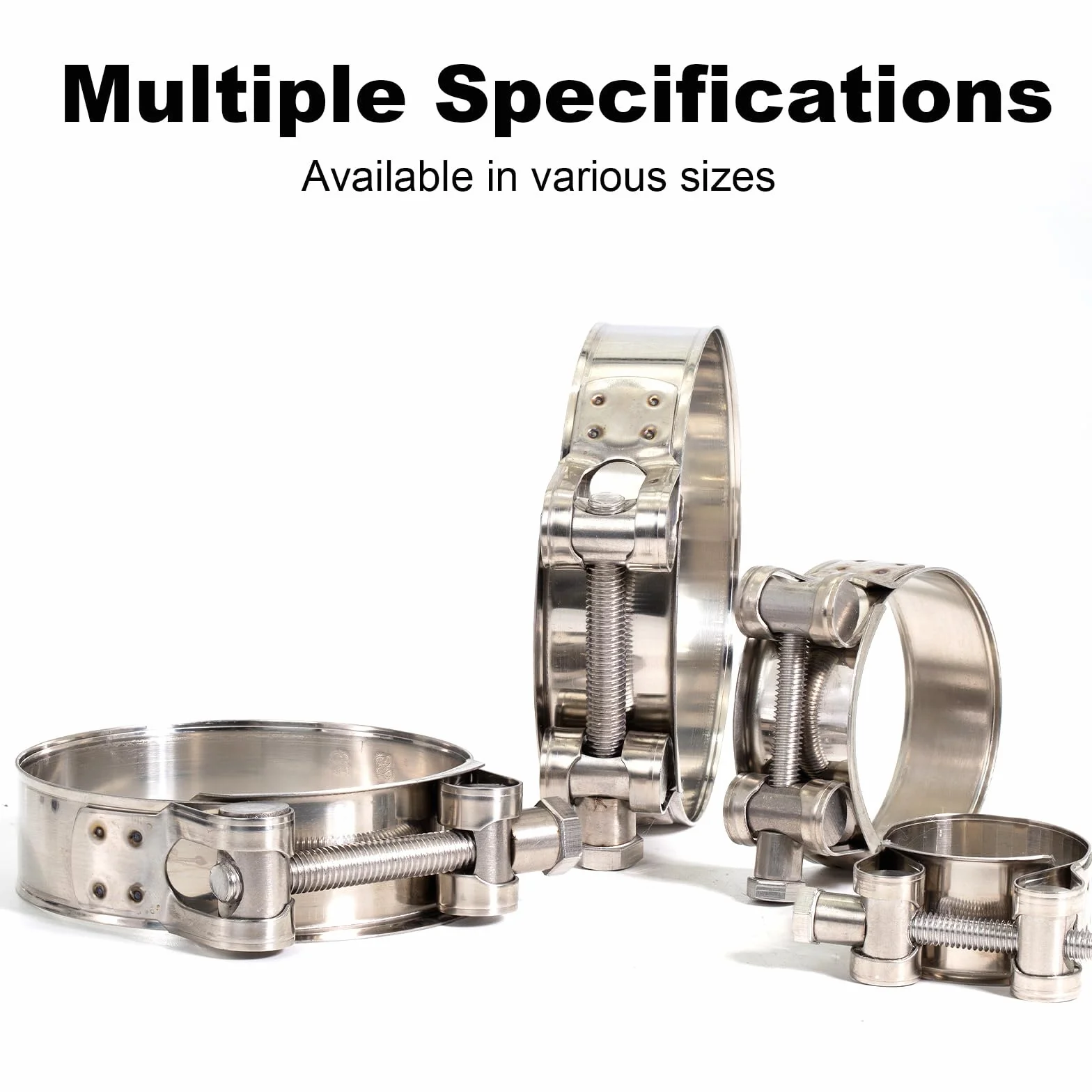 4 sztuki obejmy śrubowe ze stali nierdzewnej 48-51 mm obejmy do węża T Bolt obejmy do rury wydechowej Heavy Duty, antykorozyjne, Quick Release, uniwersalne, pasują do samochodów, statków