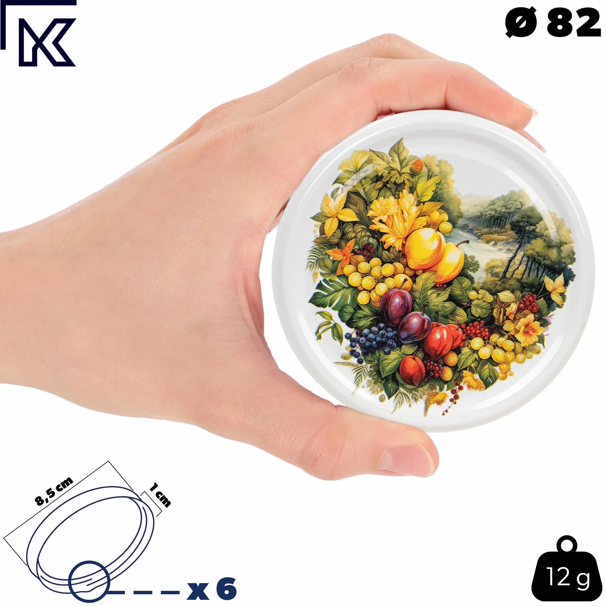 KADAX Słoiki na dżem 350 ml z zakręcaną pokrywką fi82 mm, 10 sztuk