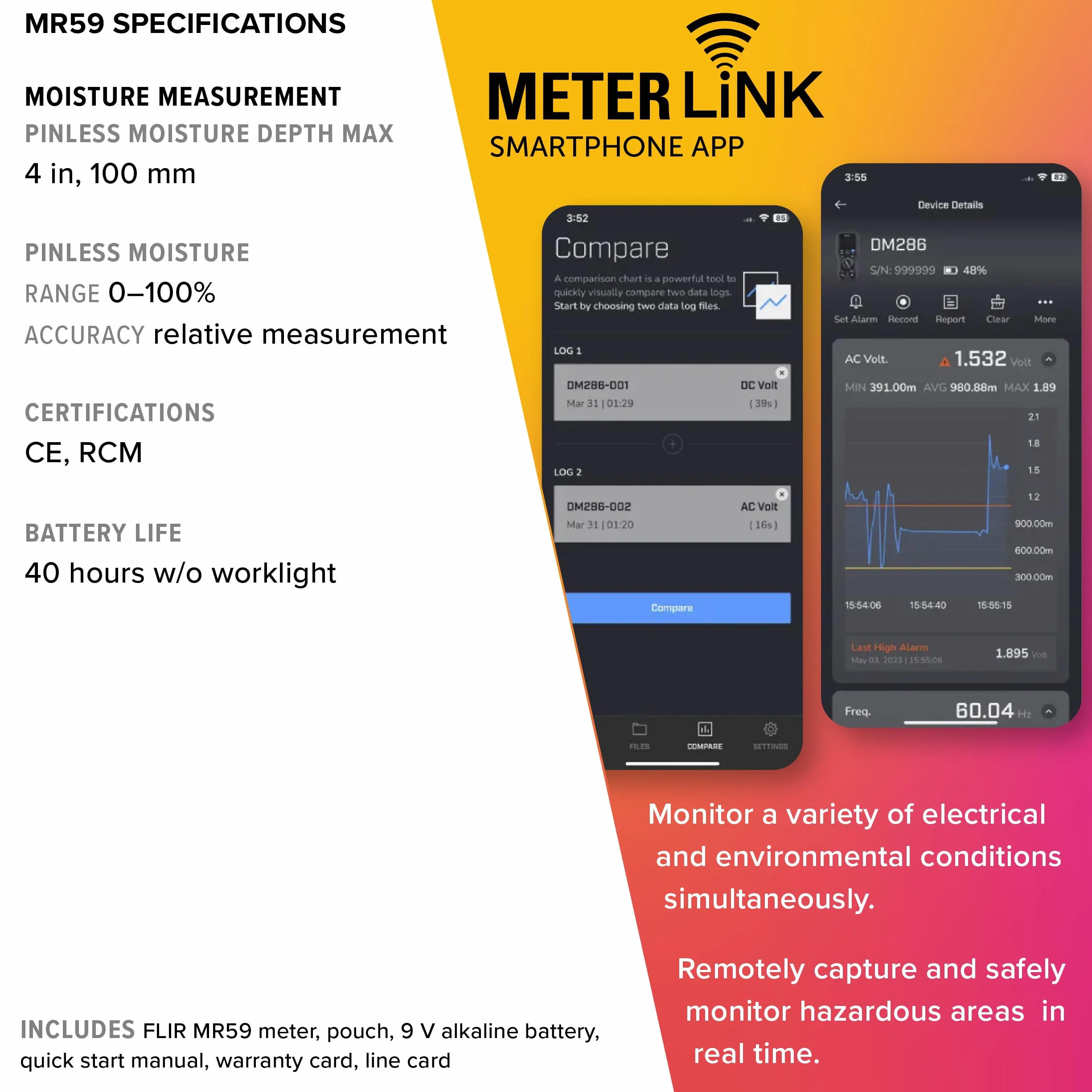 FLIR MR59 Miernik WilgotnośCi Z Sondą Kulową I Bluetooth