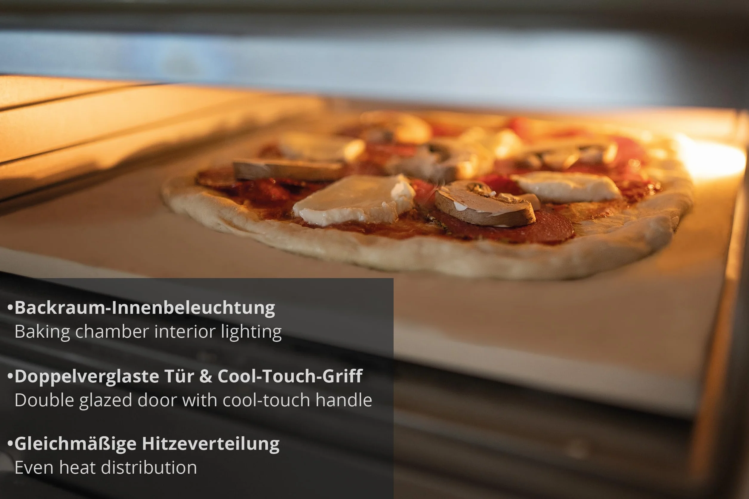 Unold Piec do pizzy LUIGI 68816 | Elektryczny piec do pizzy ze stali nierdzewnej o temperaturze do 400°C, czas pieczenia tylko ok. 2 minut, łącznie z kamieniem do pizzy z kordierytu, energooszczędny,