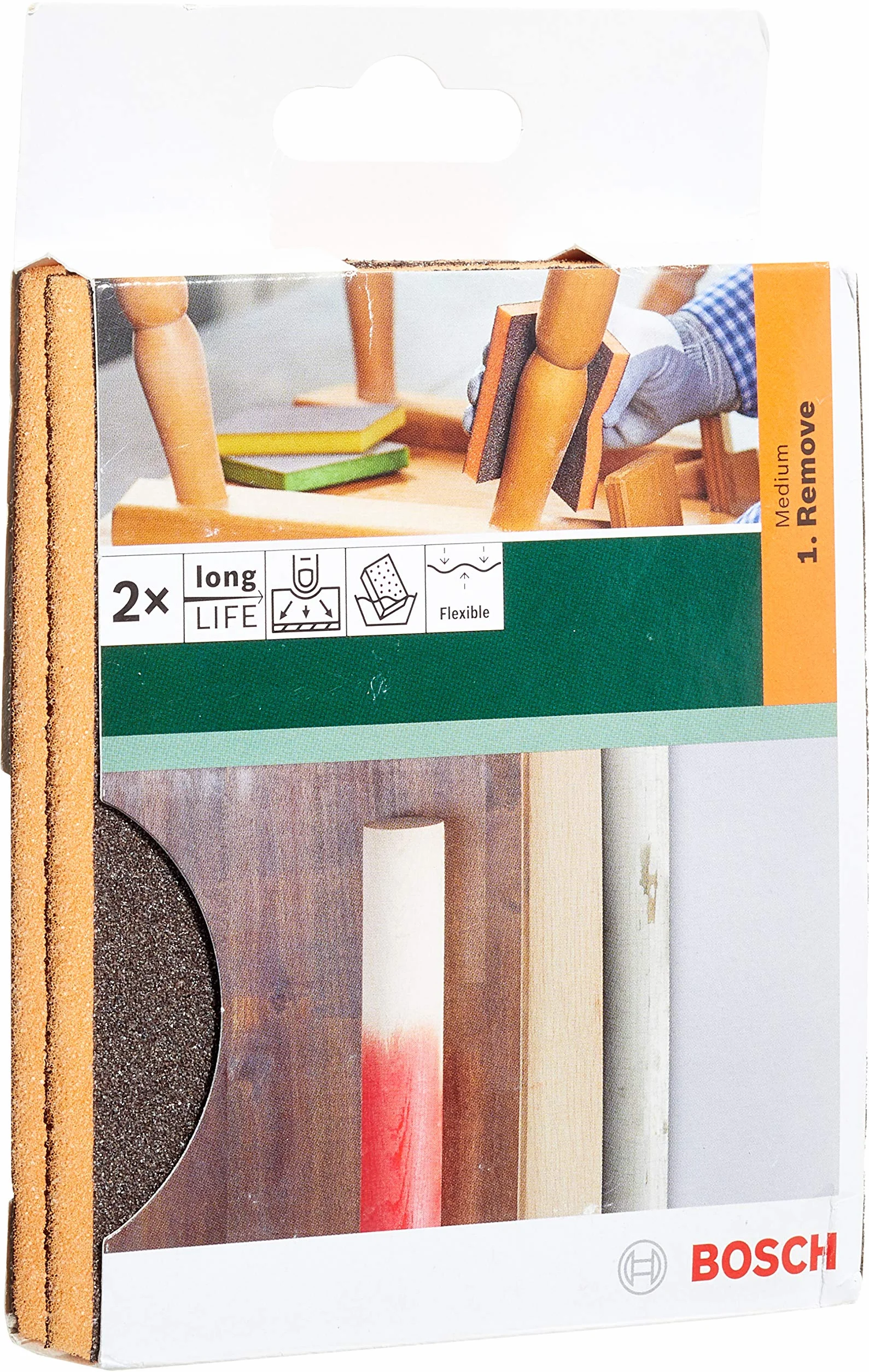 Bosch 2609256349 DIY gąbka do szlifowania konturów średnia nić 60