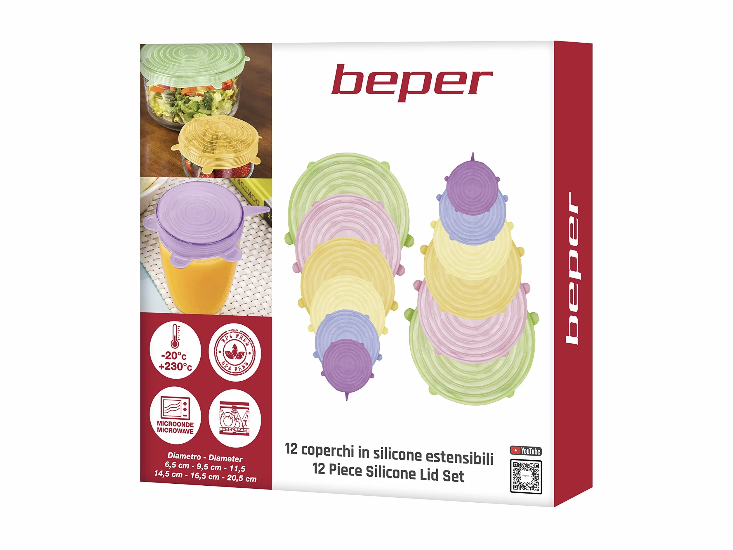 Philips Lighting BEPER C102COC101 silikonowe pokrowce na żywność, 12 sztuk, bez BPA