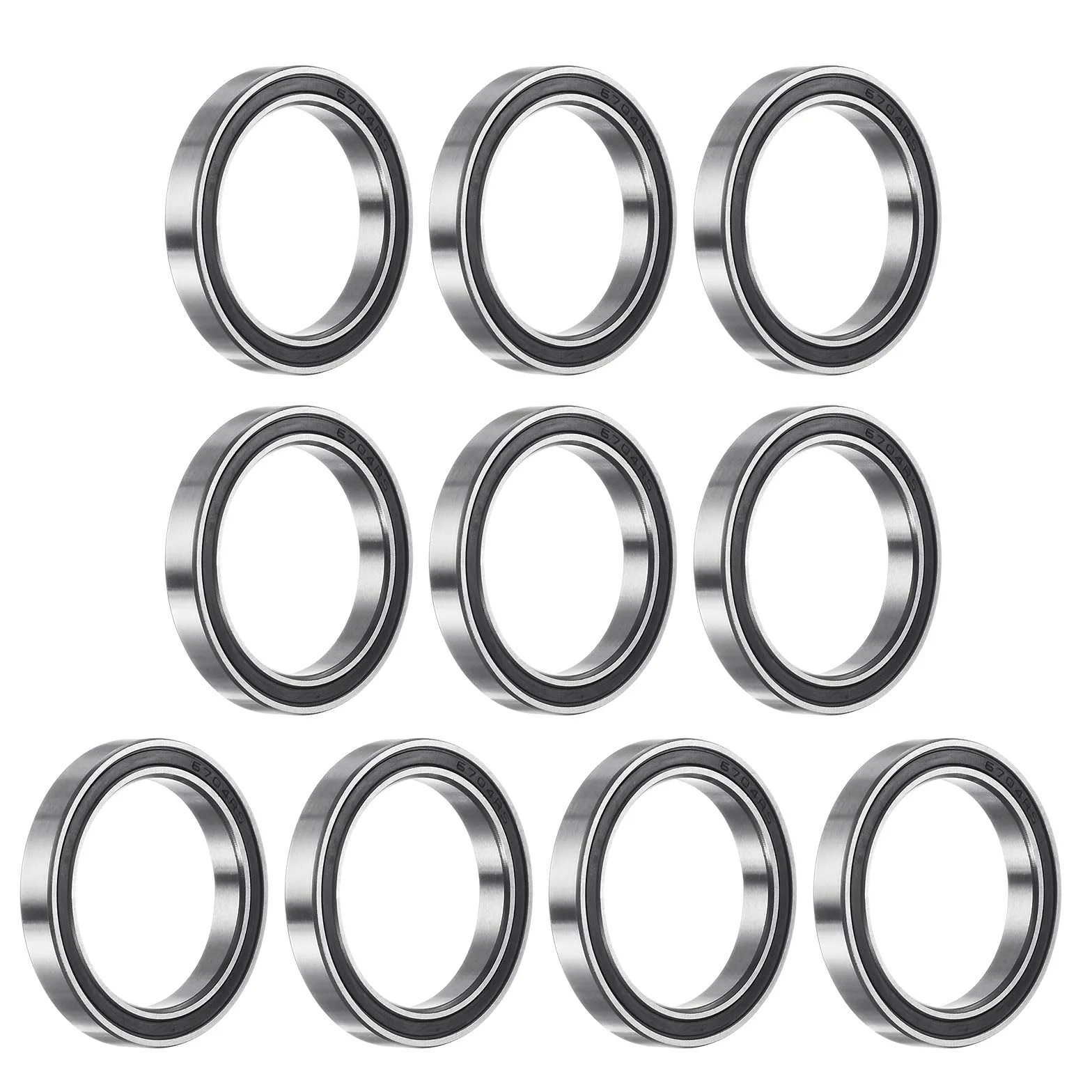 sourcing map 10 sztuk 6704-2RS łożyska kulkowe rowkowe ze stali chromowej, podwójnie uszczelnione gumą łożysko 20 mm x 27 mm x 4 mm