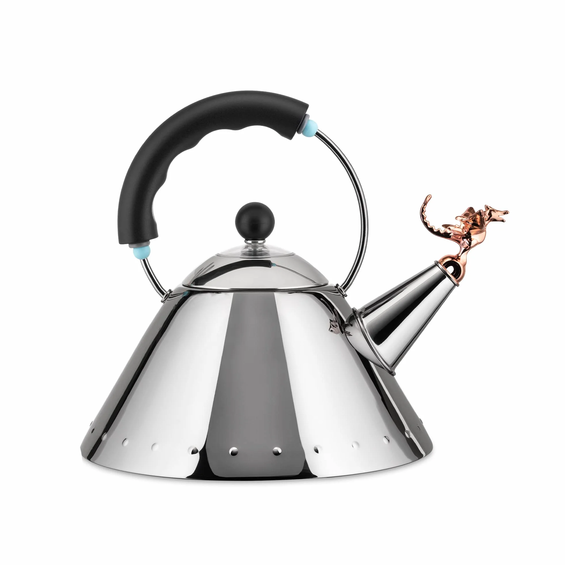 Alessi Tea Rex Design Czajnik z Uchwytem i Gwizdkiem w Kształcie Smoka, Czarny, 2 l