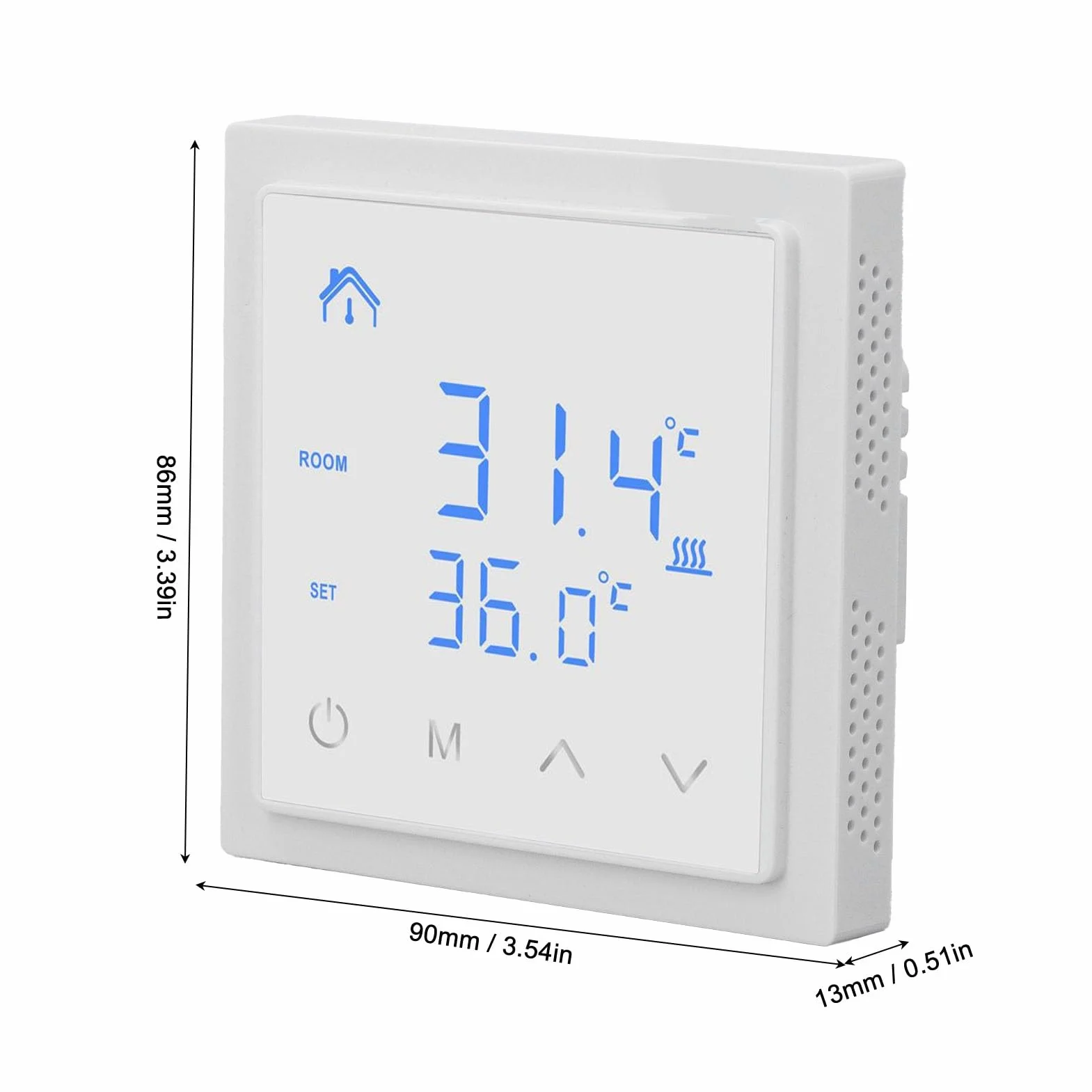Generic Inteligentny Termostat, Elektryczny Termostat Ogrzewania Podłogowego, Szeroka kompatybilność, Wyświetlacz LED, łatwa Instalacja, Zabezpieczenie Przed Fałszywymi Kontaktami, 16A AC85V-250V