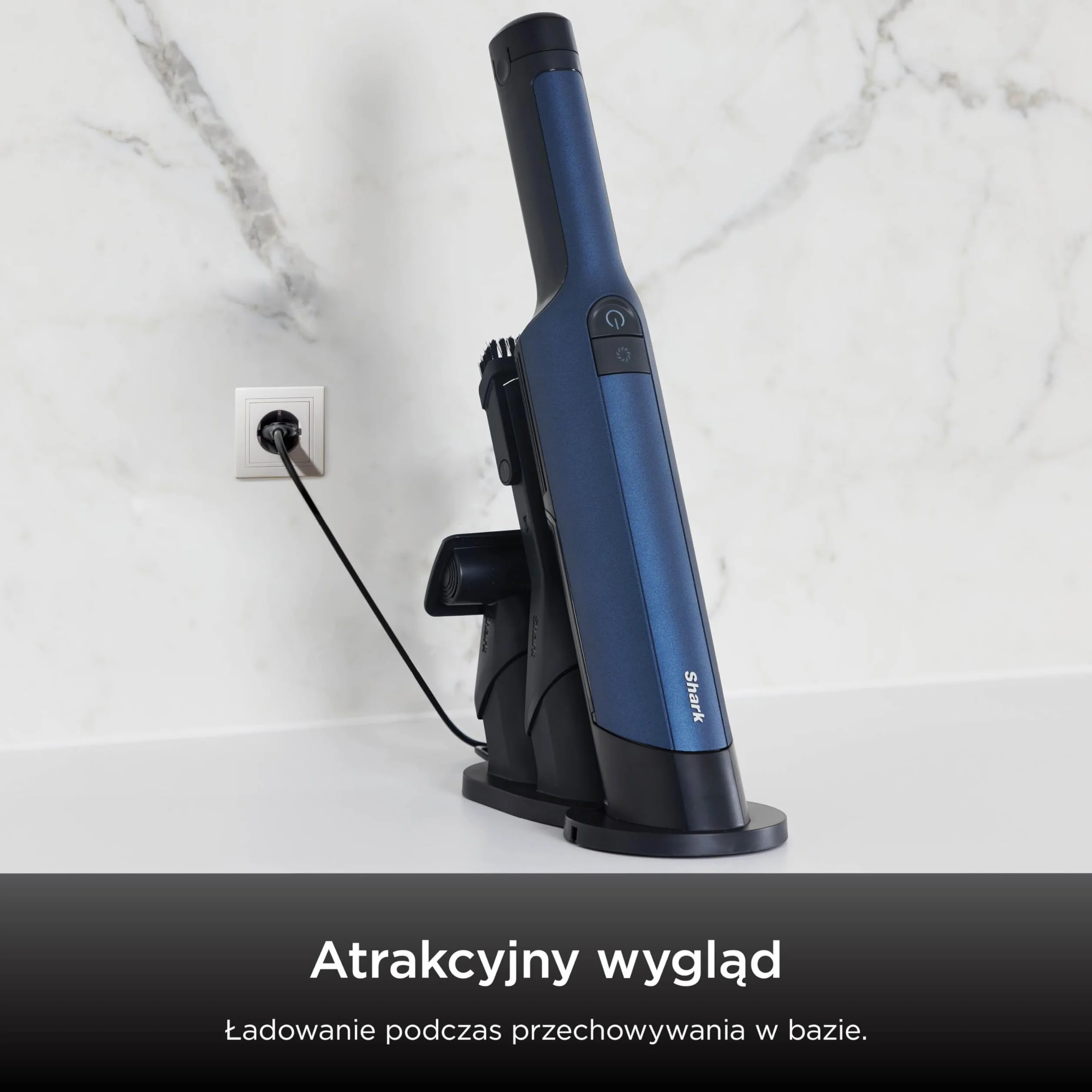 Shark WandVac 2.0 bezprzewodowy mini odkurzacz ręczny, mały i lekki, wydajny akumulatorowy odkurzacz ręczny z końcówką szczelinową/szczotką do kurzu i nasadką do różnych powierzchni, niebieski WV270EU