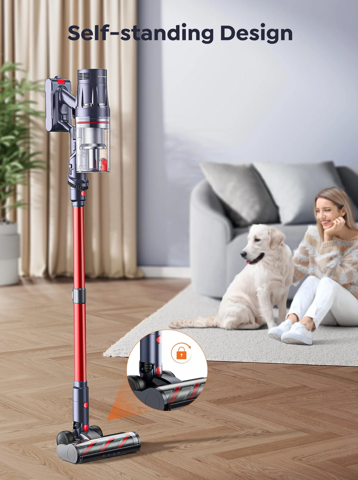 INTETURE Bezprzewodowy odkurzacz elektryczny 45 kPa 550 W 60 min