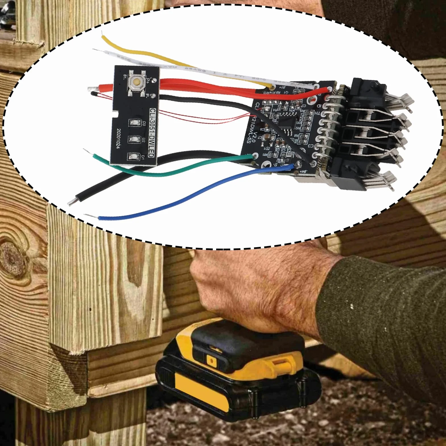 EMSea Płyta ochronna na baterię litową do elektronarzędzi kompatybilna z akumulatorem DeWalt 20V MAX DCB205
