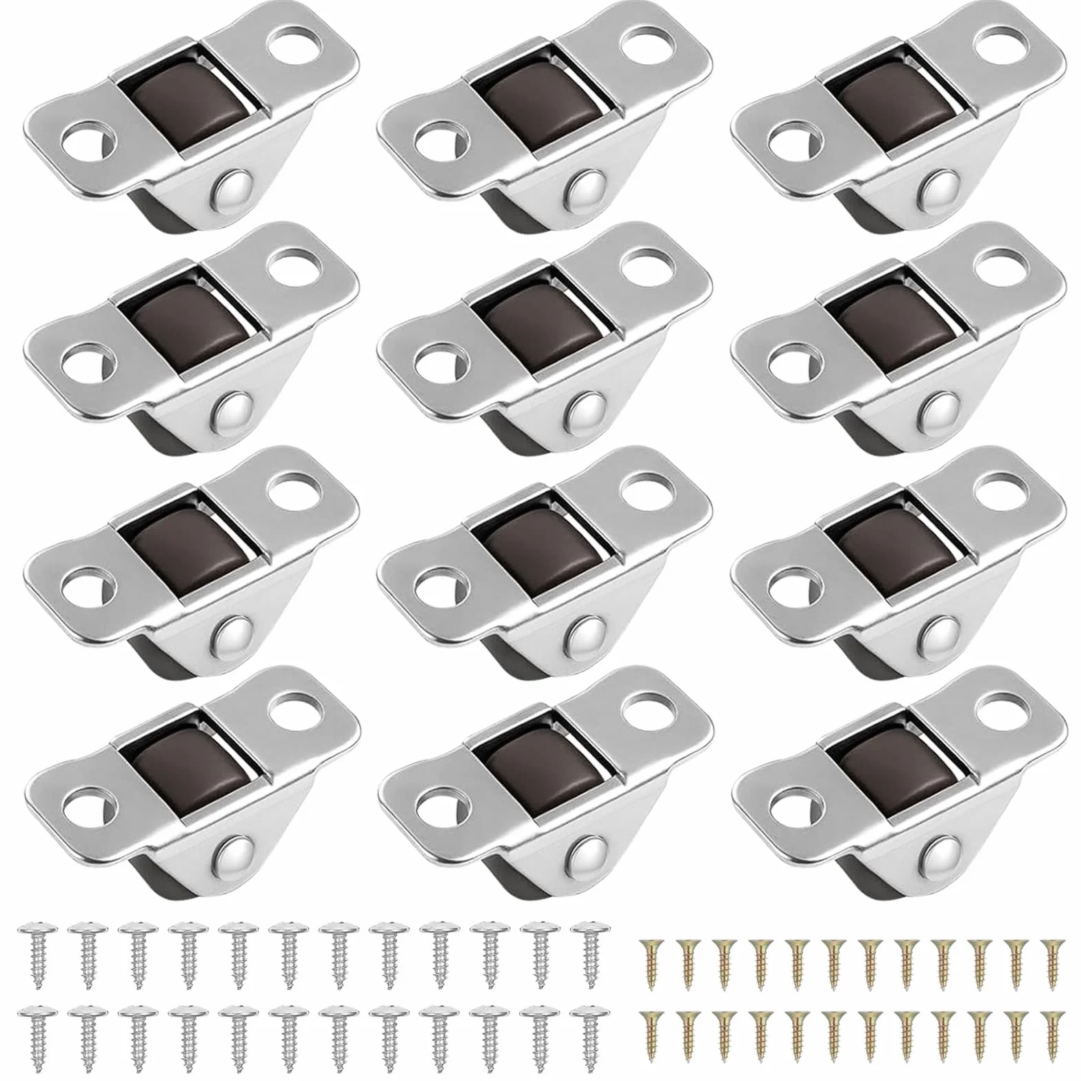 12 sztuk małych kółek meblowych, 1,2 cm, ciche minirolki TPR do mebli ze stalową płytą górną, gumowe kółka jezdne, kółka z 48 śrubami do małych urządzeń, mebli, szaf, skrzynek na narzędzia, projektów