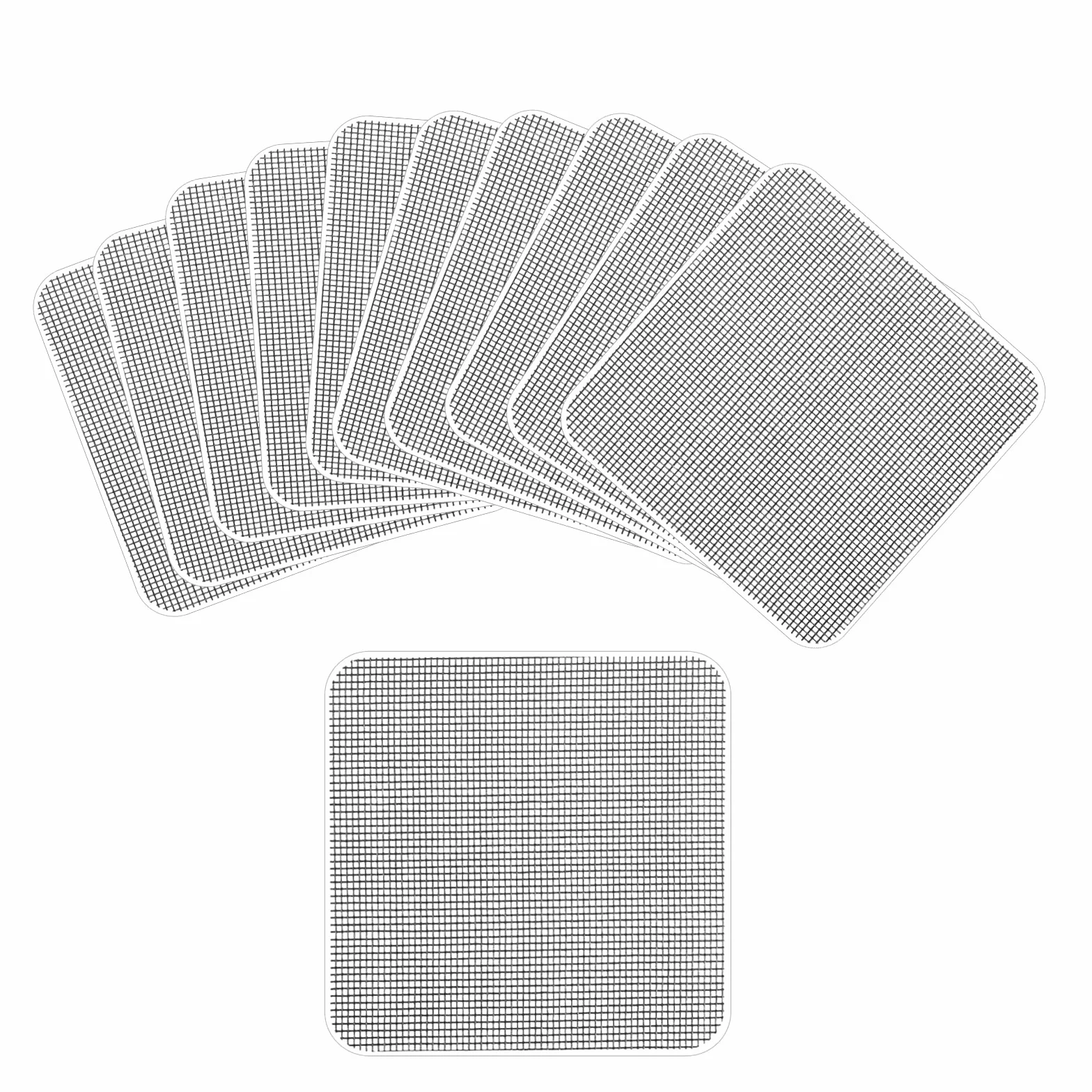 10szt Latki do Naprawy Moskitier Okiennych, Samoprzylepne 10x10cm Naprawa Siatki Okiennej Ekranu Tasma Naprawcza Siatki Okiennej do Naprawy Ekranu Okien Drzwi Namioty Siatki
