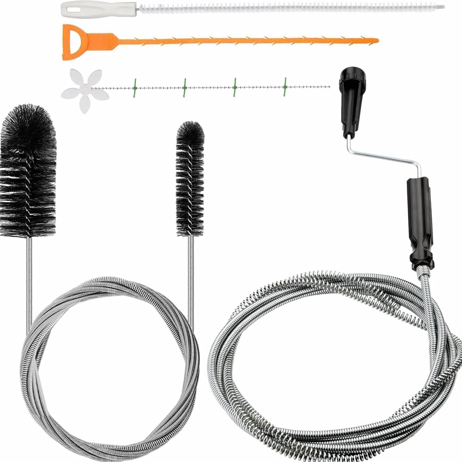 Spirala do czyszczenia rur 30 cm, 5 sztuk, spirala 80 cali, szczotka do czyszczenia rur, szczotka do czyszczenia rur, szczotka odpływowa, spirala odpływowa, do czyszczenia rur kuchennych, umywalek