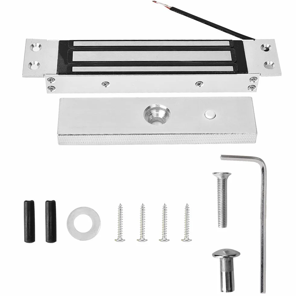 BuyWeek Elektryczny zamek magnetyczny, zamek elektromagnetyczny, DC 12 V, 180 kg, stop aluminium do systemu kontroli dostępu