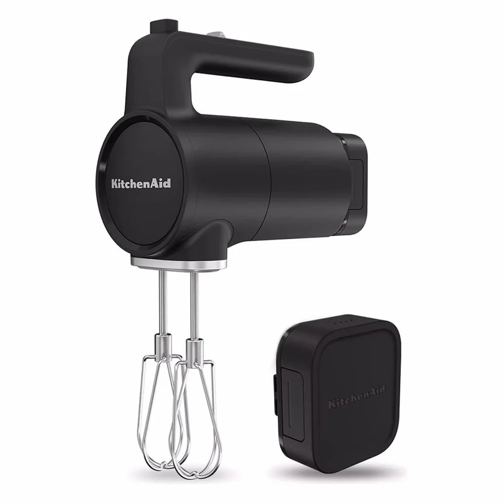 Kitchenaid Bezprzewodowy mikser ręczny Go Cordless - elektryczny mikser z 7 stopniami prędkości, 2 trzepaczki turbo, akumulator w zestawie, czarny