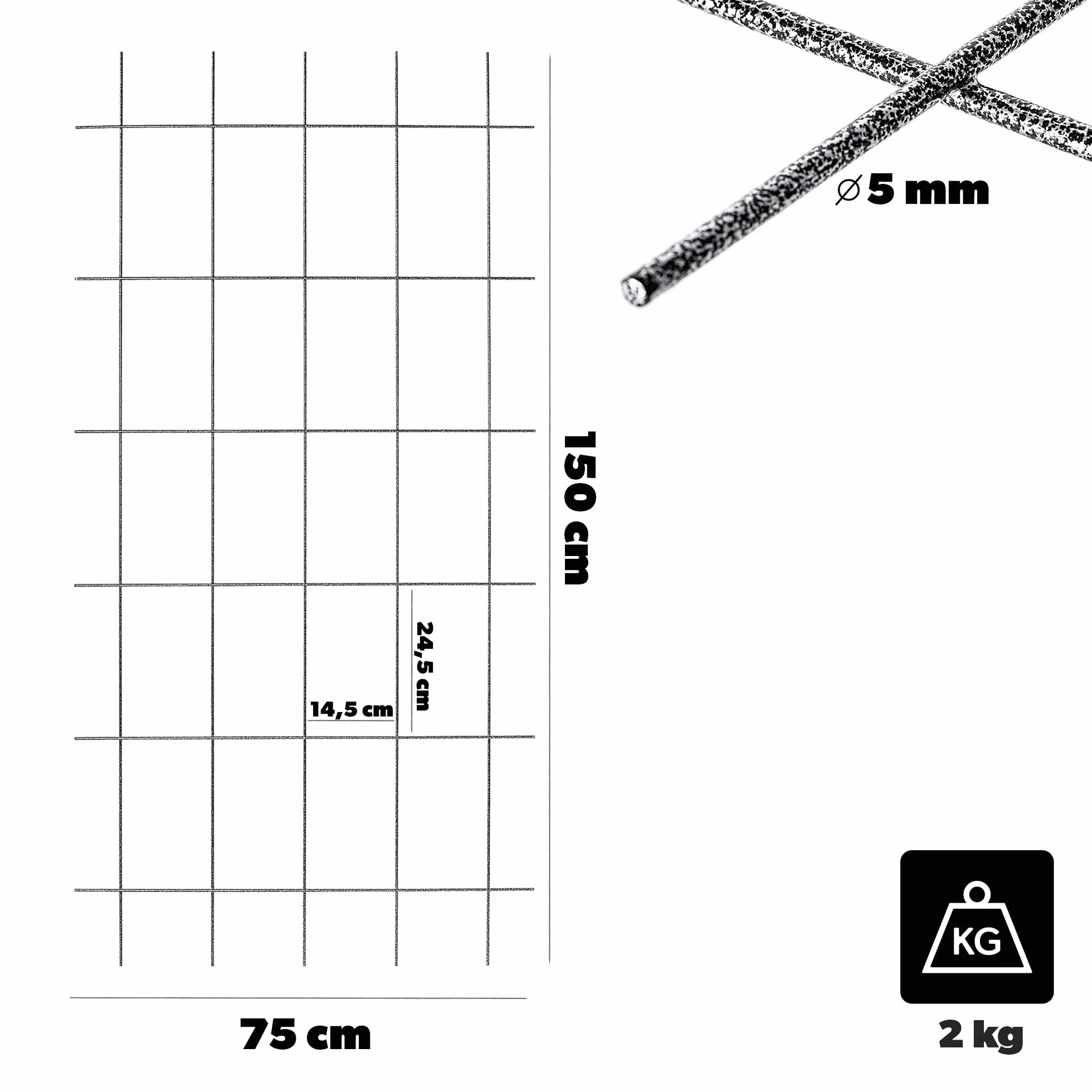 KADAX Kratka ogrodowa na pnącza 75 x 150 cm do ogrodu, balkonu i tarasu ułatwia prowadzenie pnączy i formowanie róż oraz ma stabilną stalową konstrukcję