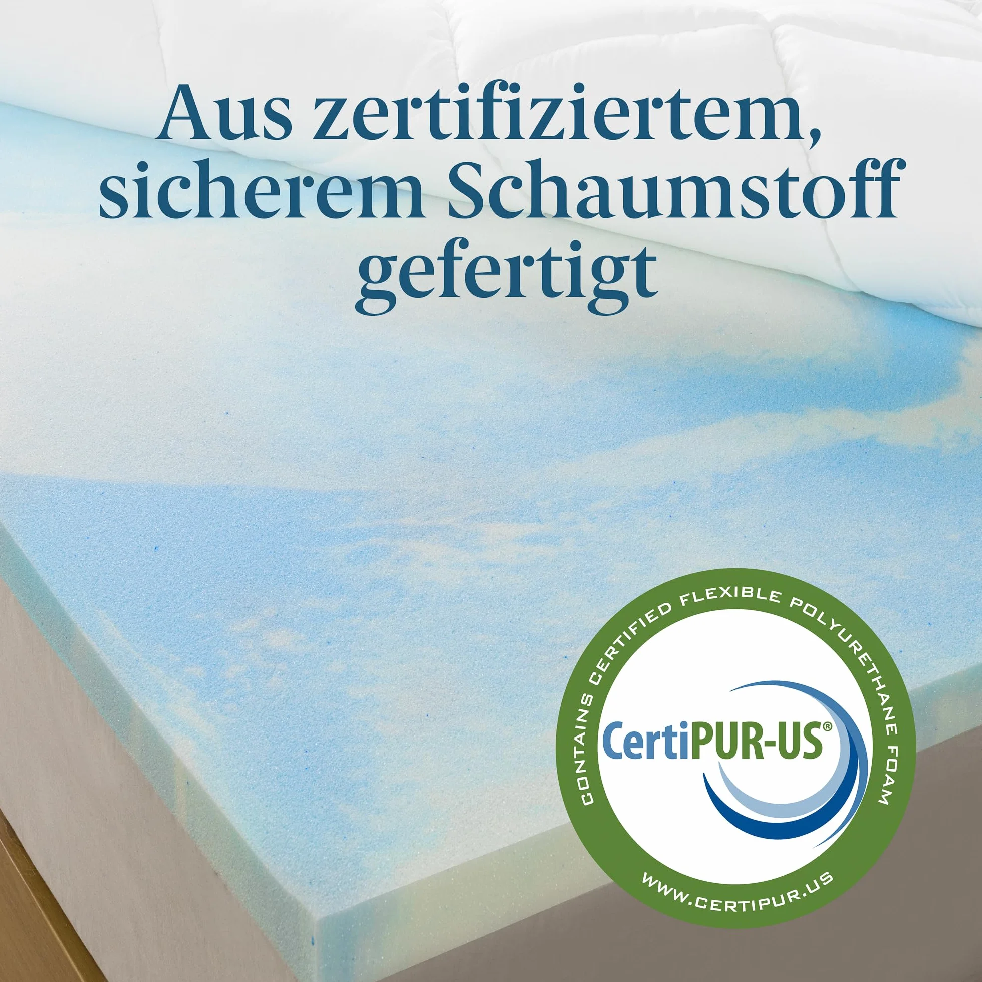 Zinus Mattress Topper, poliester, biały, 200 x 90 cm