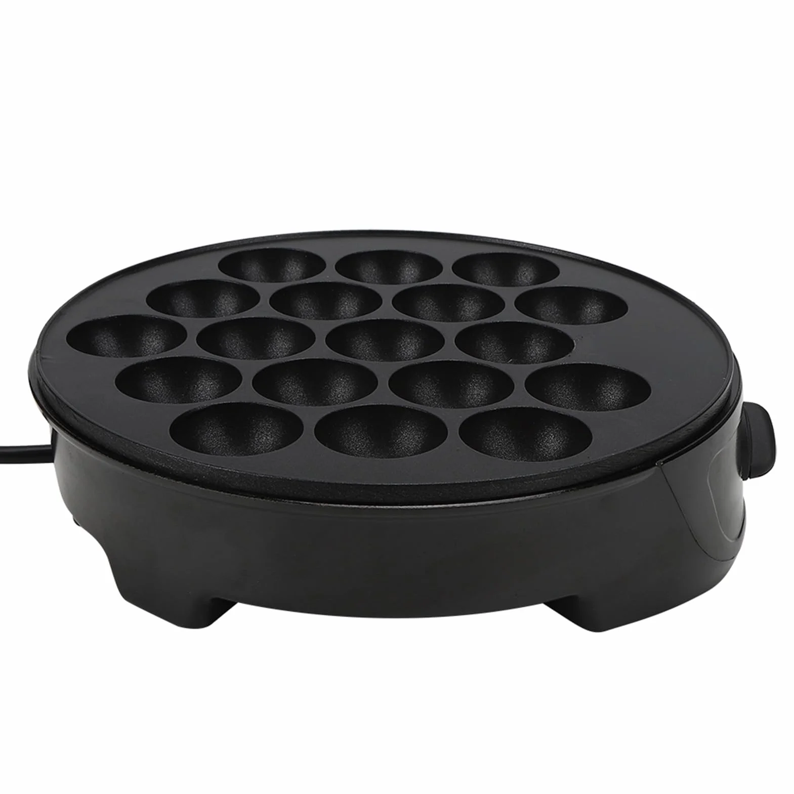 Elektryczna Maszyna Takoyaki 18 Okrągłych Foremek, Powłoka Nieprzywierająca, 750 W, Otwór 4 Cm