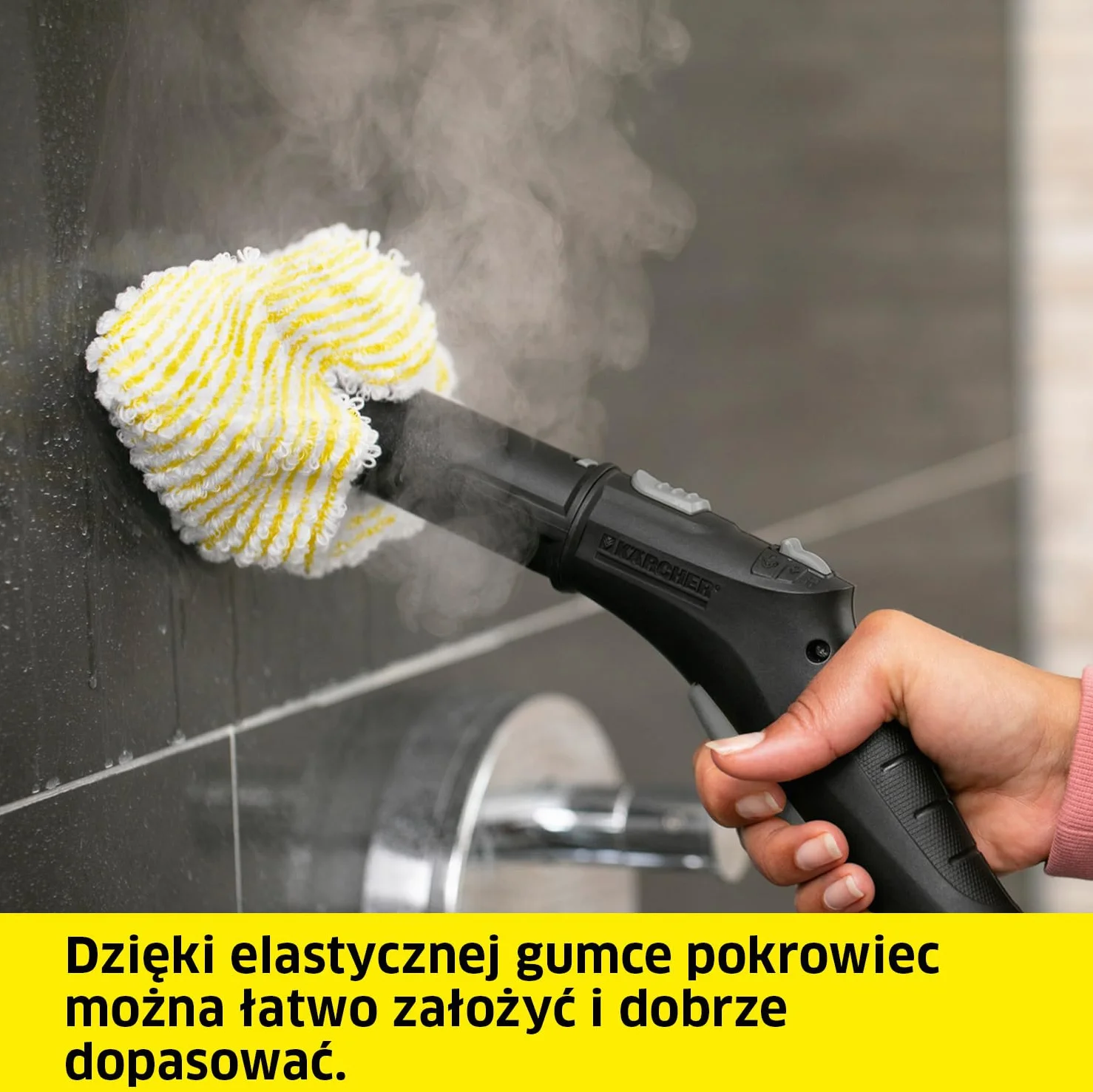 Kärcher zestaw powłoczek z mikrofibry, 2 powłoczki wykonane z najwyższej jakości mikrofibry na dyszę ręczną, niezawodne usuwanie i zbieranie brudu, oryginalne akcesoria do parownic Kärcher