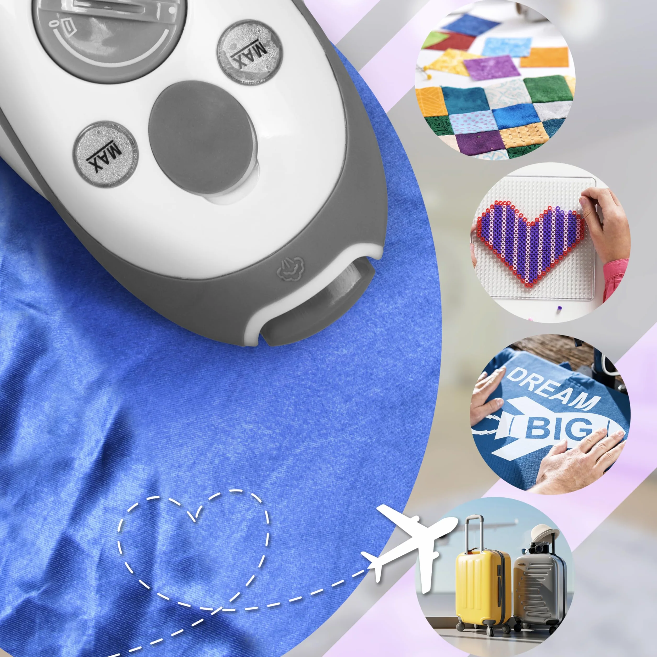 Duronic SI2 Podróżne żelazko parowe 375W | Lekkie i kompaktowe 762 g | Nieprzywierająca podeszwa | Zbiornik 50 ml | Z szczotką i kieszenią do przenoszenia