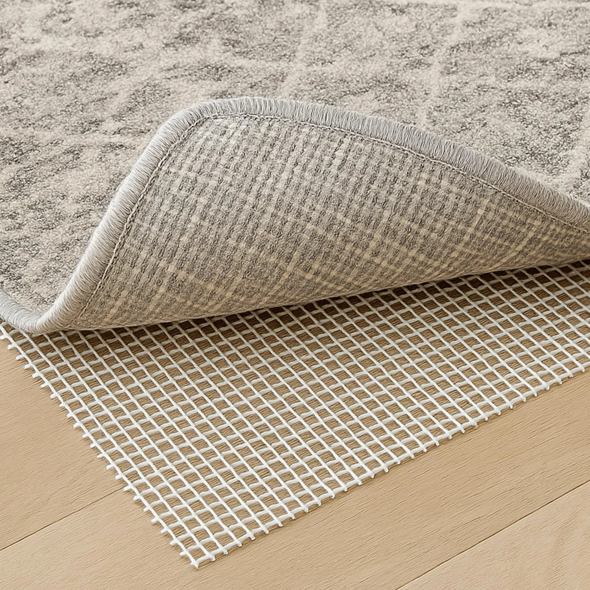 COM-FOUR® Mata antyposlizgowa do dywanu - podkladka pod dywan 180x120 cm - stoper do dywanu - mata antyposlizgowa w kolorze bialym - mata do szuflady z mozliwoscia przyciecia