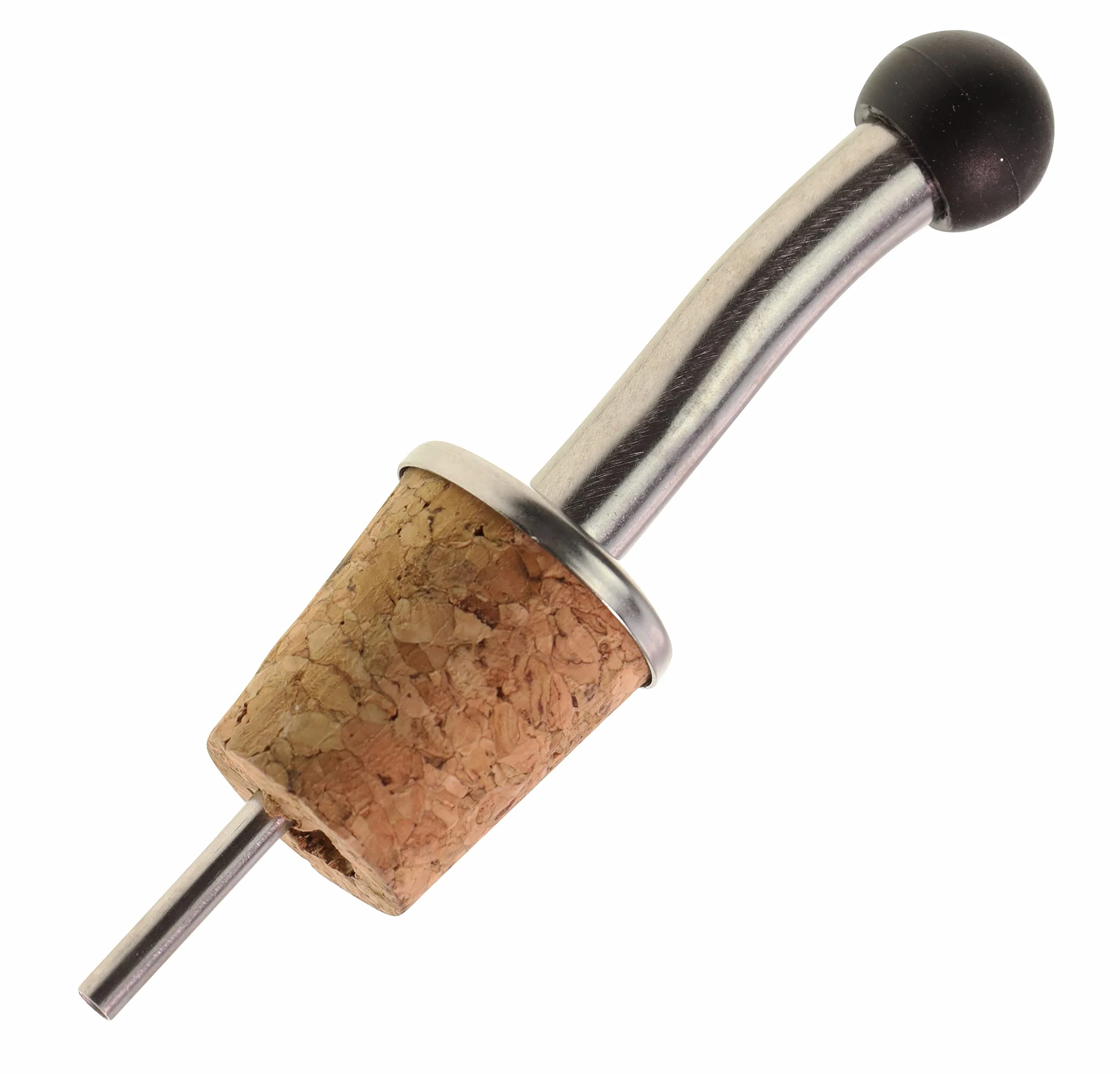Fackelmann Dozownik do butelek z nasadką ze stali nierdzewnej/korka srebrny/brązowy/czarny 10 x 2,5 x 2 cm