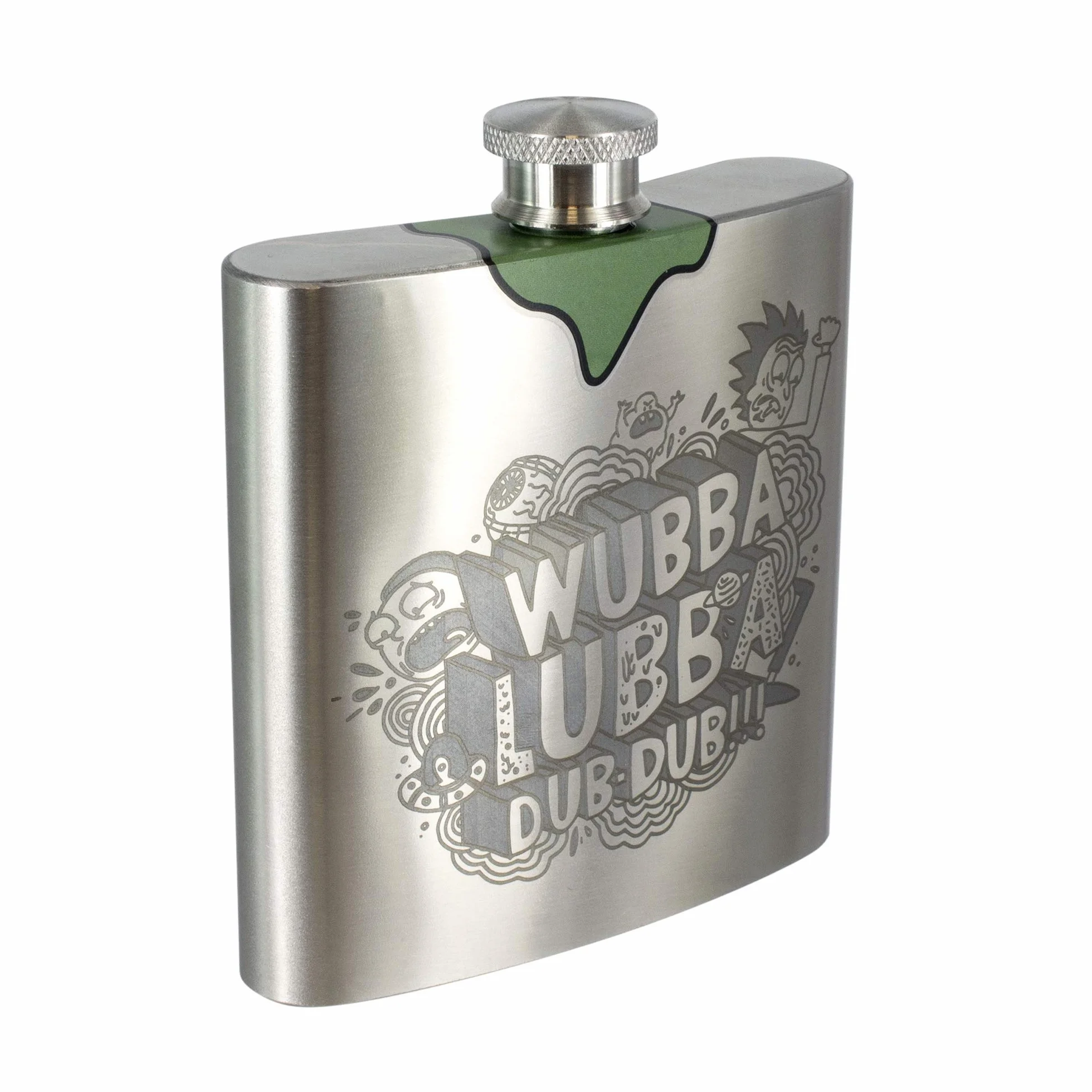 Paladone Morty Rick's Wubba Lubba Dub piersiówka ze stali nierdzewnej 170 ml srebrna