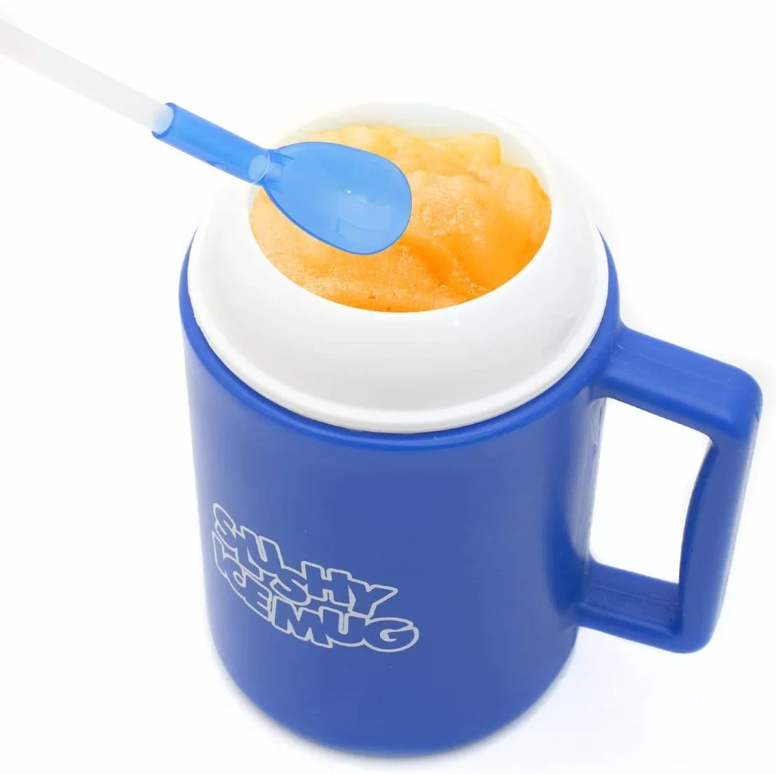 Oryginalny kubek Slushy - Filiżanka Slush z łyżeczką i słomką do picia; Kostkarka do lodu Slushy Magic Slush Maker Zamraża kubek na lód wodny w kilka sekund.