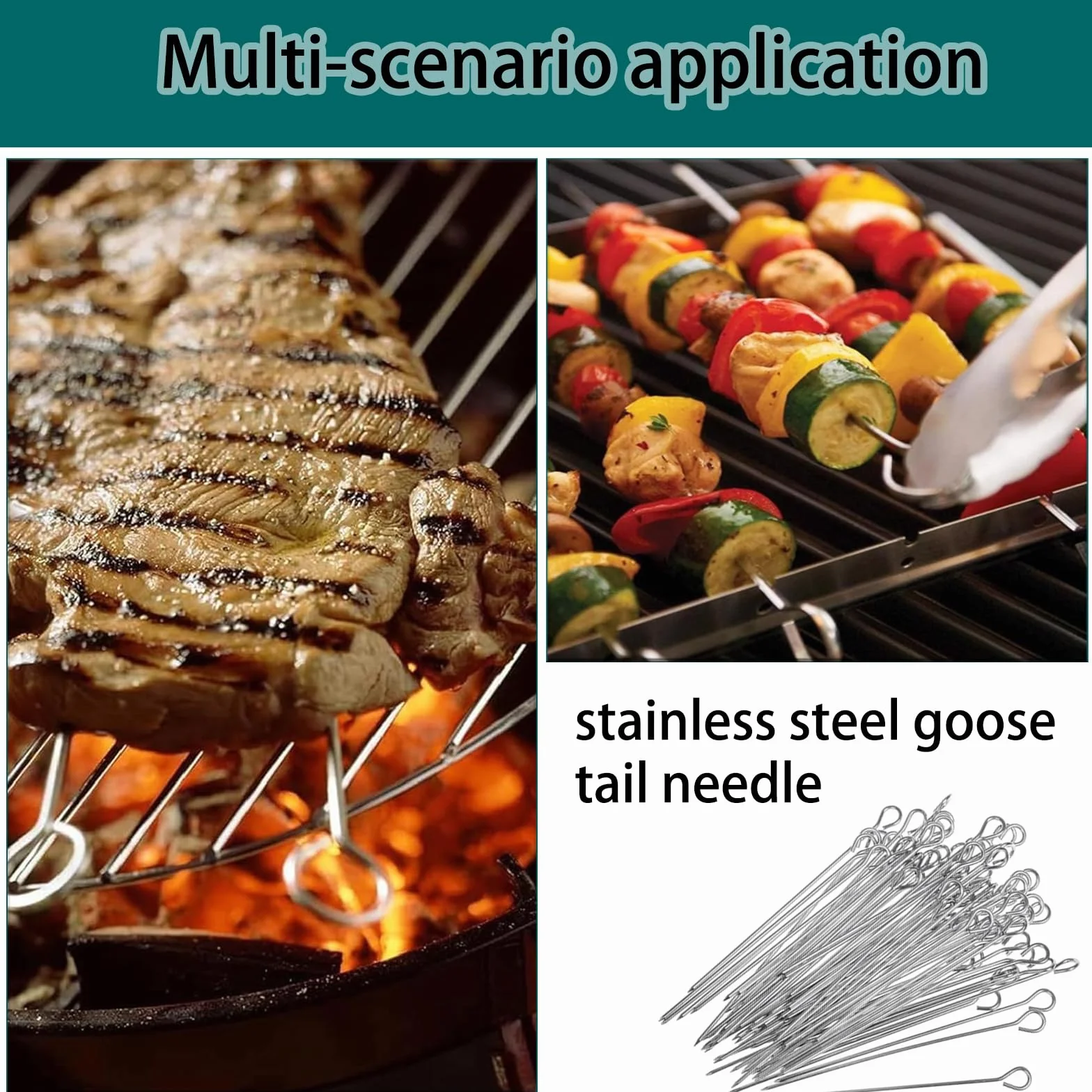 Szpilki do rolad ze stali nierdzewnej 15 cm 50 sztuk do mięsa grillowanie