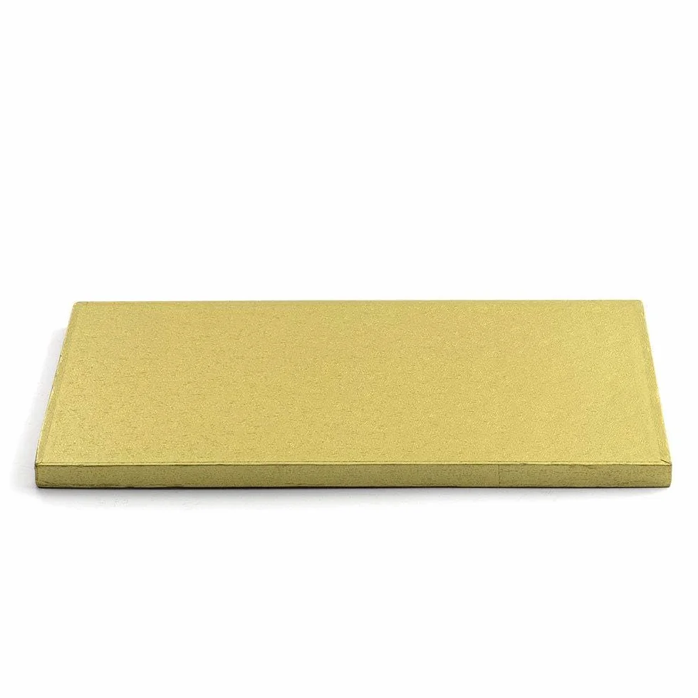 Decora, 0931376 sztywny prostokątny podkład na tort, złoty kolor, podwójnie powlekany aluminium, wytrzymały i wytrzymały, idealny do prezentacji ciast, 40 x 30 x wys. 1,2 cm