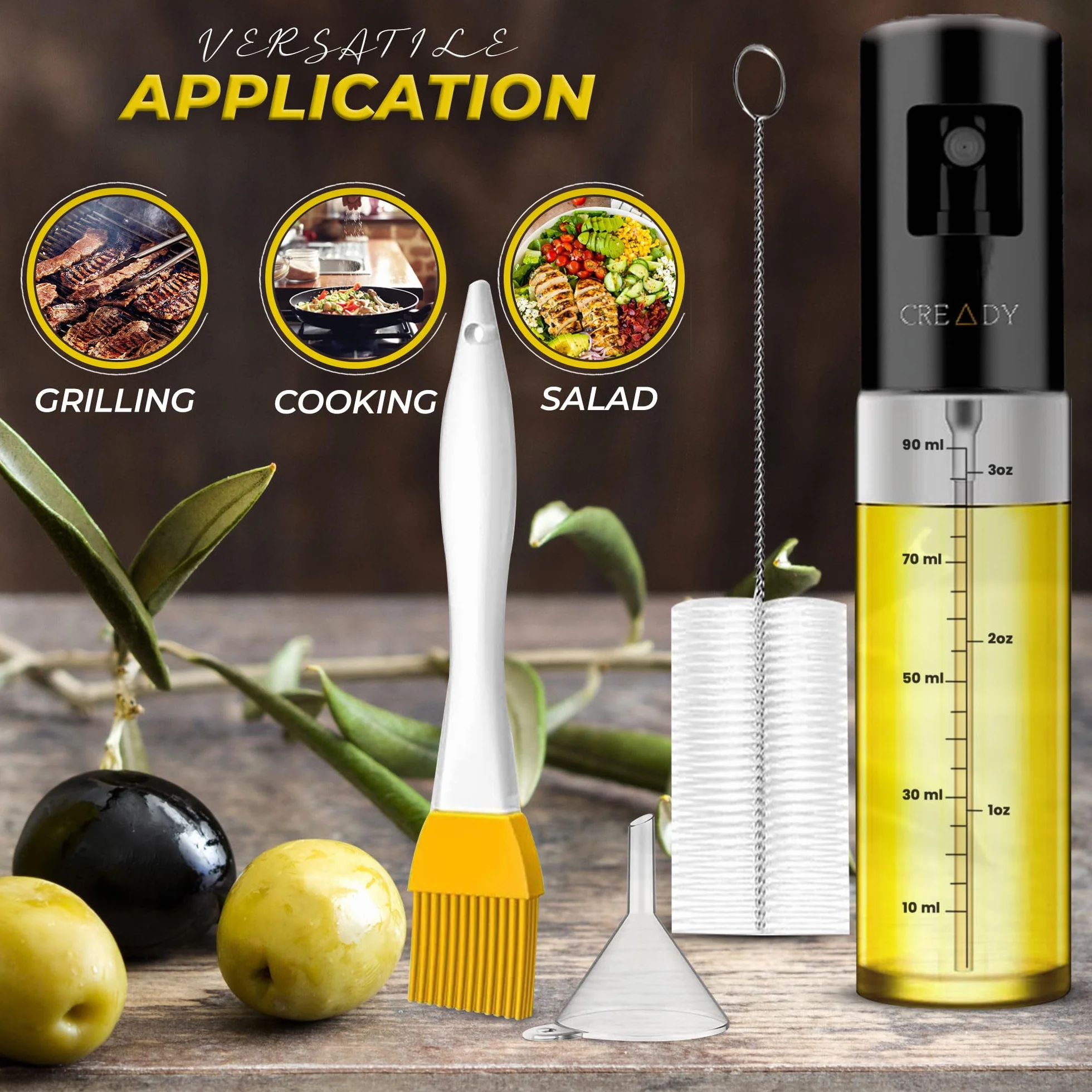CREADY Czarny Spray Oleju Kuchennego 100ml Dozownik Oleju