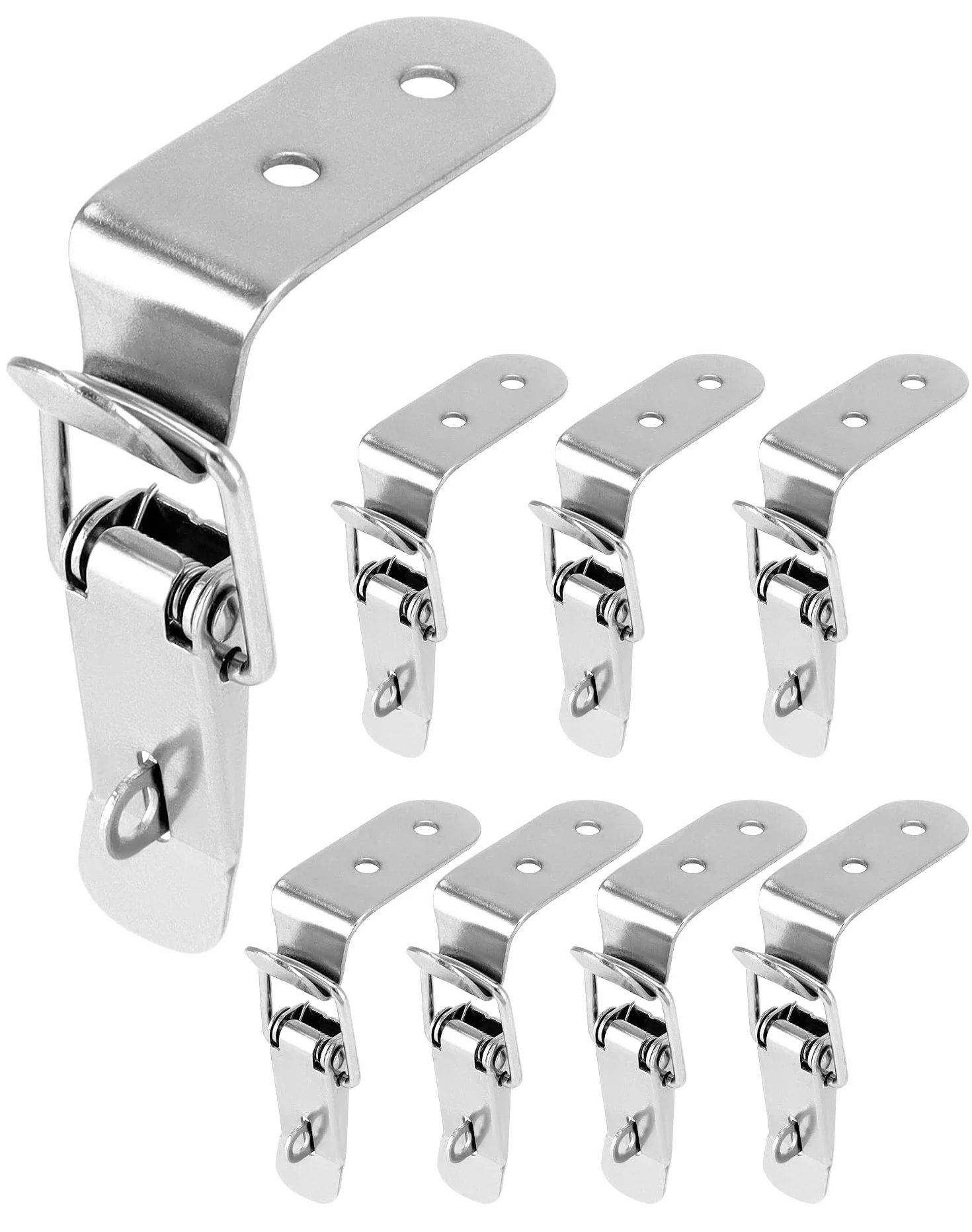 QWORK® 8 sztuk wytrzymałych zapięć zaciskowych 72 x 24 mm, mocowanie narożne, zamknięcie zatrzaskowe, bezpieczne zamknięcie do zamykania skrzynek i przyczepki