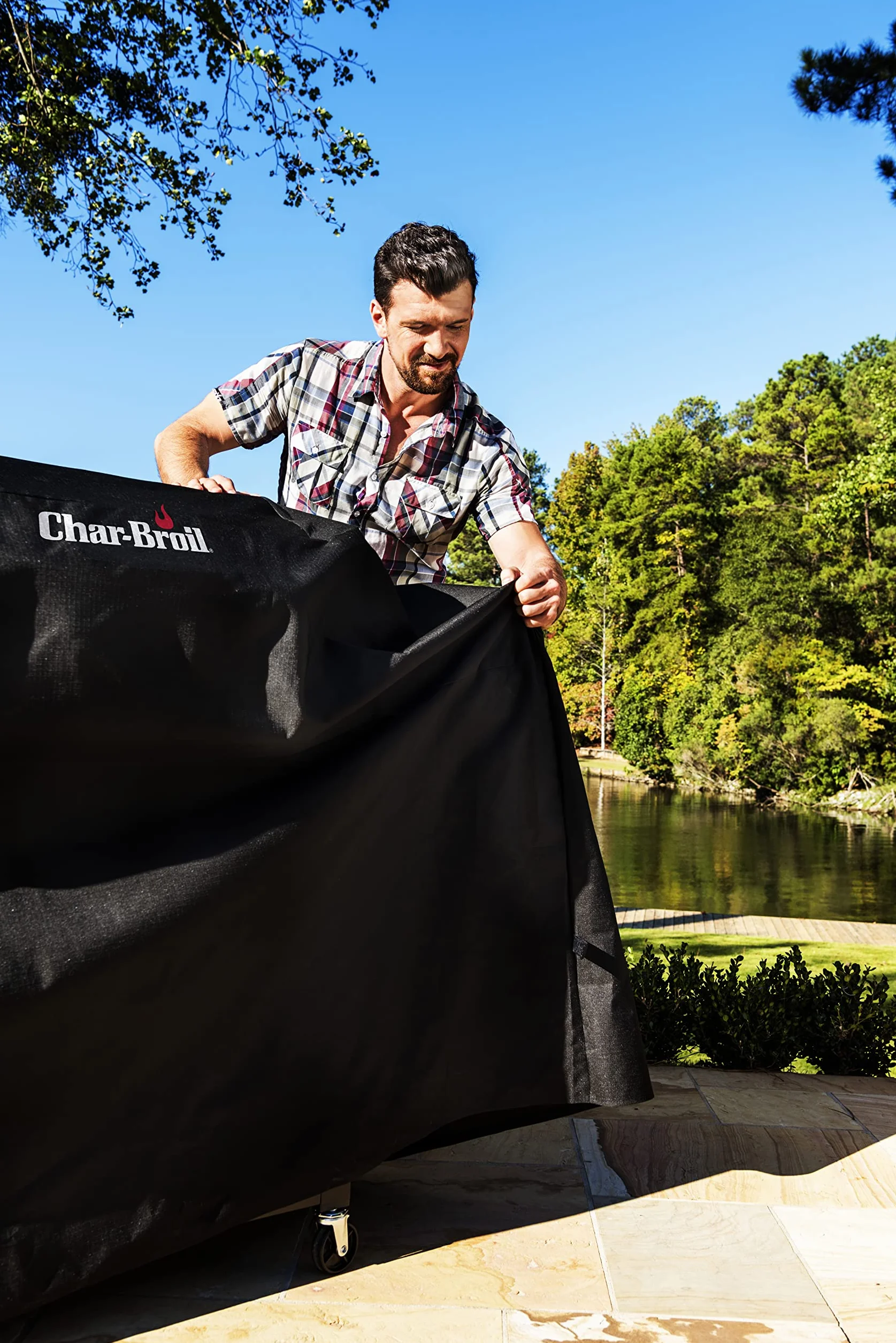 Char-Broil Pokrowiec ochronny na 2 palniki do grilla gazowego, z poliestru 300 x 250 Denier, wodoodporny, wymiary 132 x 58 x 110 cm