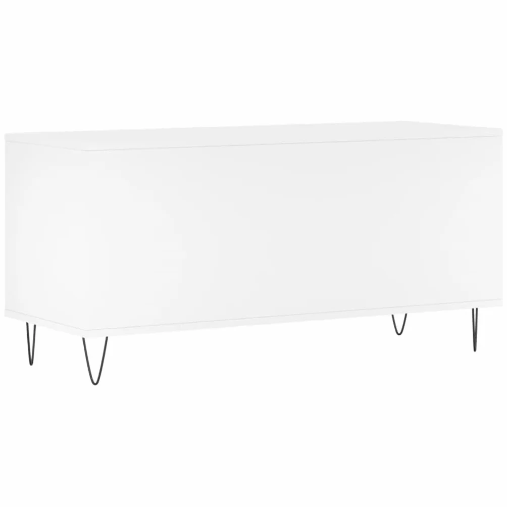 ShGaxin Szafka dyskowa Sklejka biała 100x38x48 cm, półka CD, gramofon, szafka na płyty, szafka winylowa, szafka gramofonowa - 831748