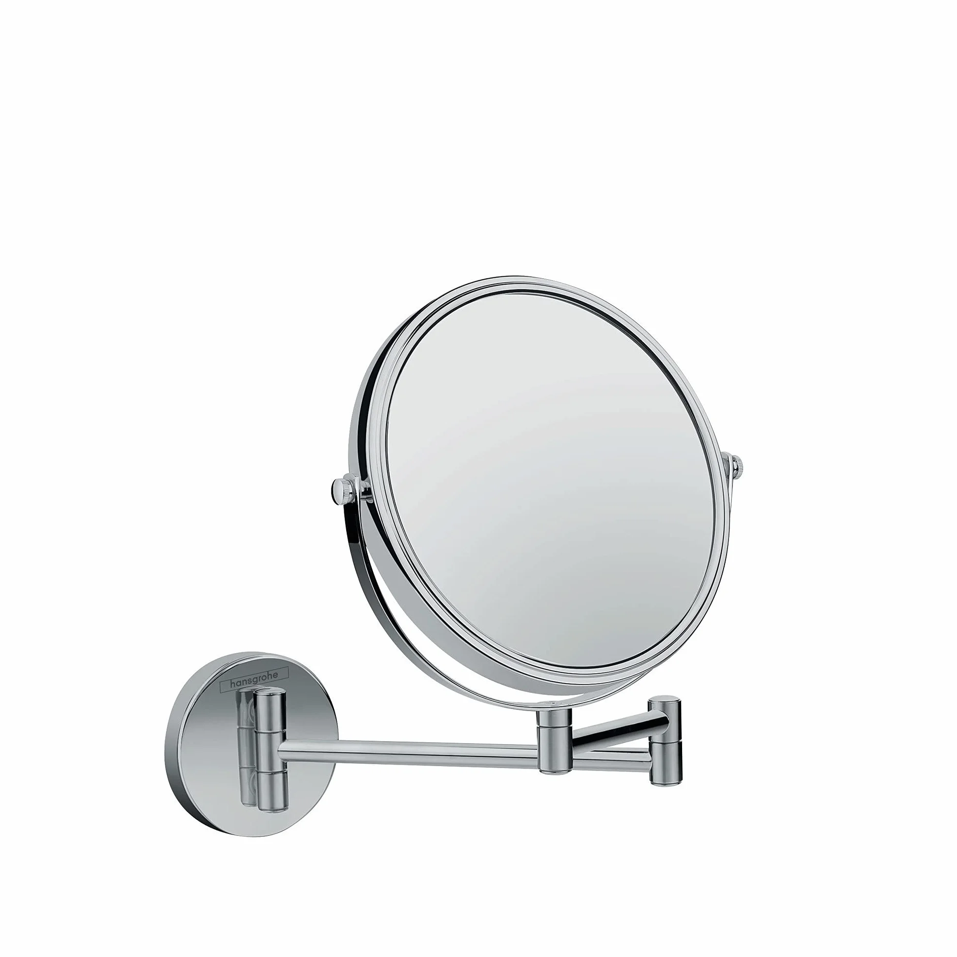 hansgrohe, Montowanie na ścianie, lustro kosmetyczne Logis, uniwersalne lusterko do golenia, obrotowe, lusterko do makijażu, chrom