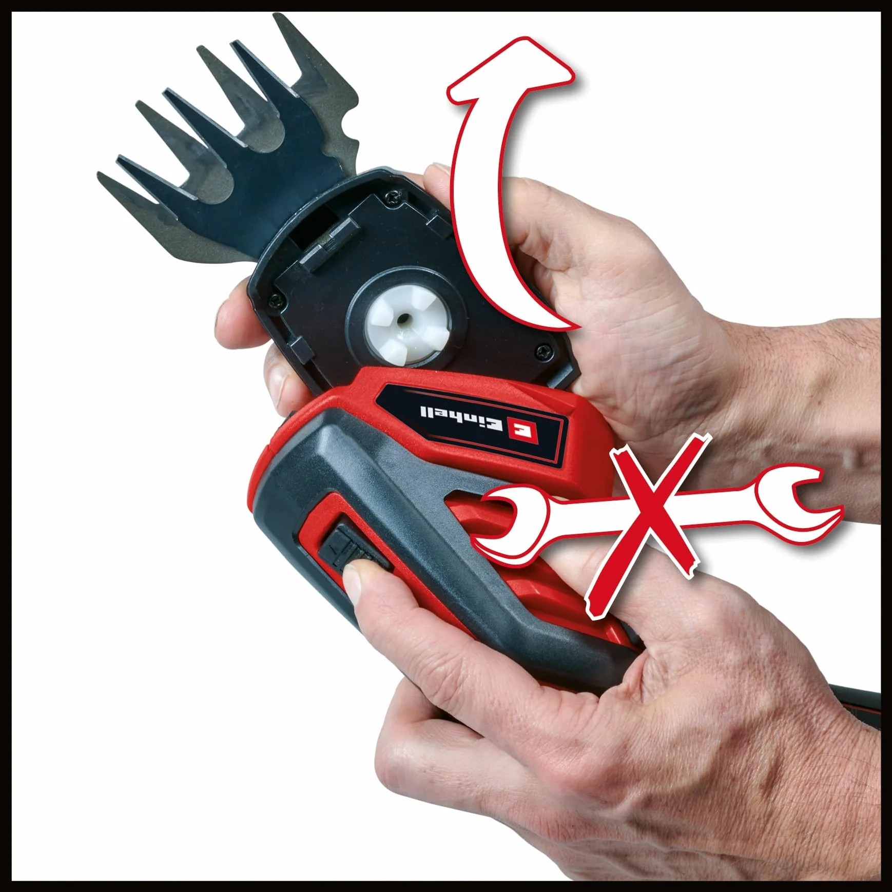 Einhell Akumulatorowe nożyce do trawy i krzewów GC-CG 3,6/70 Li WT (3,6 V, akumulator Li-Ion 2,0 Ah, ostrze do trawy 70 mm, ostrze do krzewów 110 mm, w tym kabel ładujący)