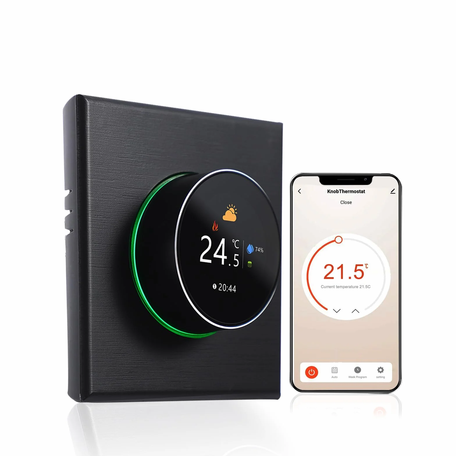 WiFi inteligentny termostat regulator temperatury tygodniowy programowalny przycisk sterowania/aplikacja mobilna/sterowanie głosem kompatybilny z/domem, do kotła wodnego/gazowego 5A