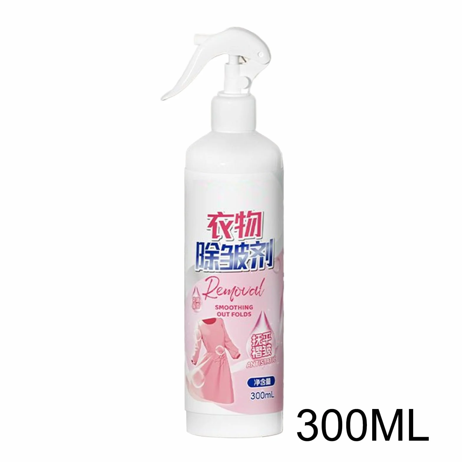 Spray przeciwzmarszczkowy do odzieży, bez prasowania tkanin - 300 ml, antystatyczny zapachowy, do podróży i domu