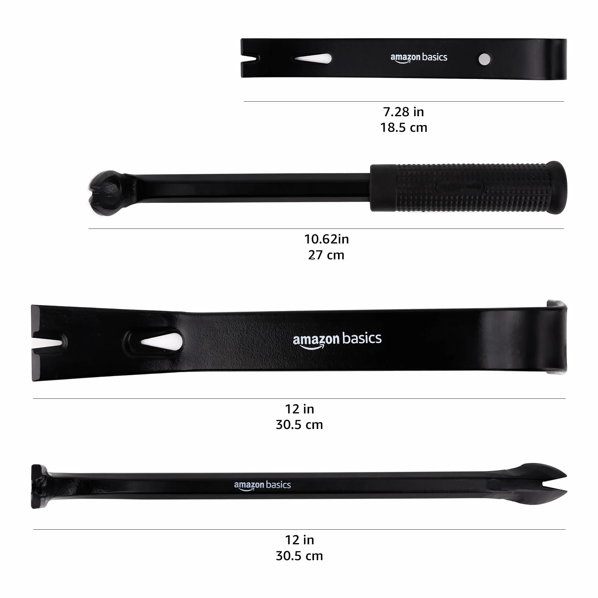 Amazon Basics Zestaw do wyciągania gwoździ, 4-częściowy, czarny