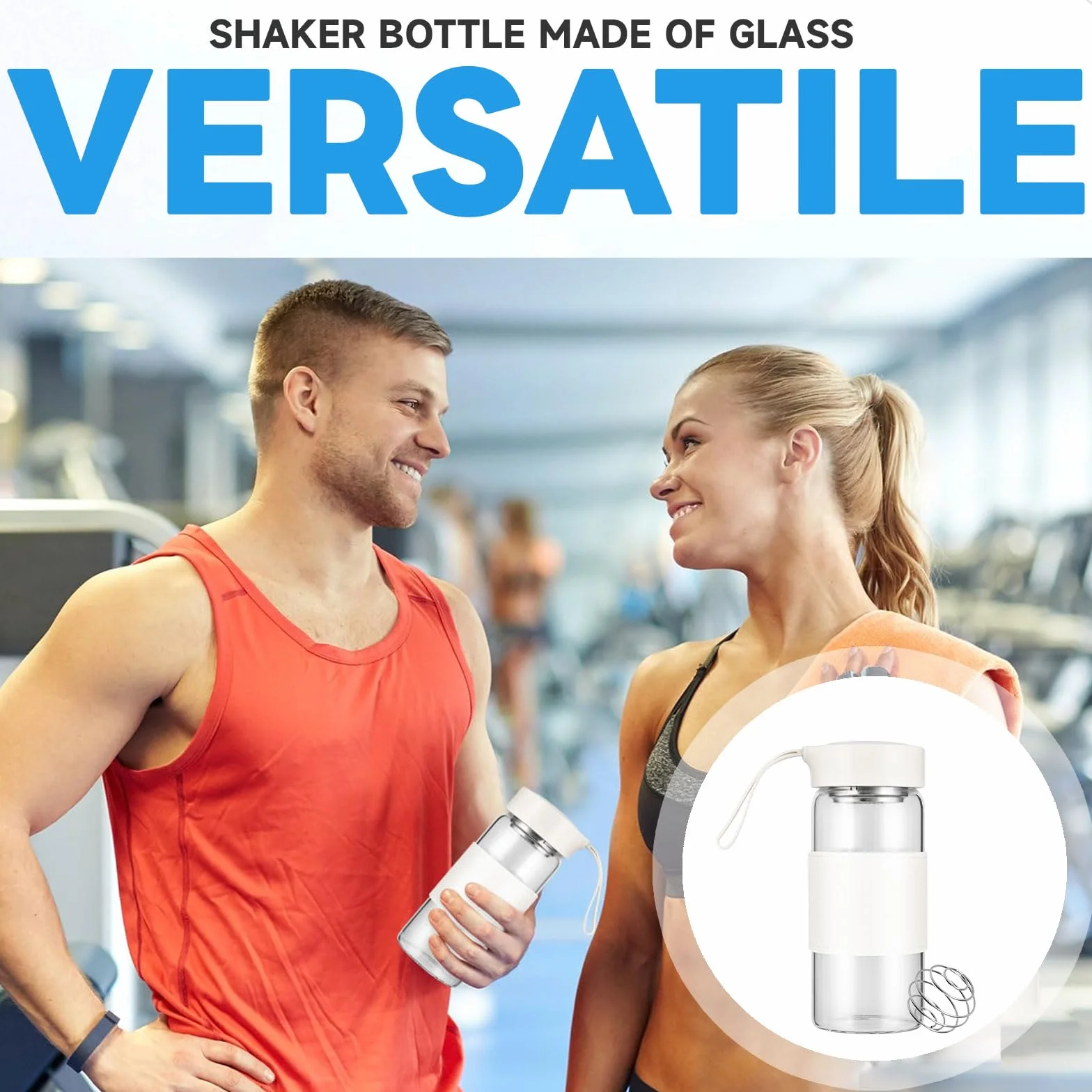 Shaker Proteinowy 470 ml ze Stali Nierdzewnej 304, bez BPA, z Kulką do Mieszania