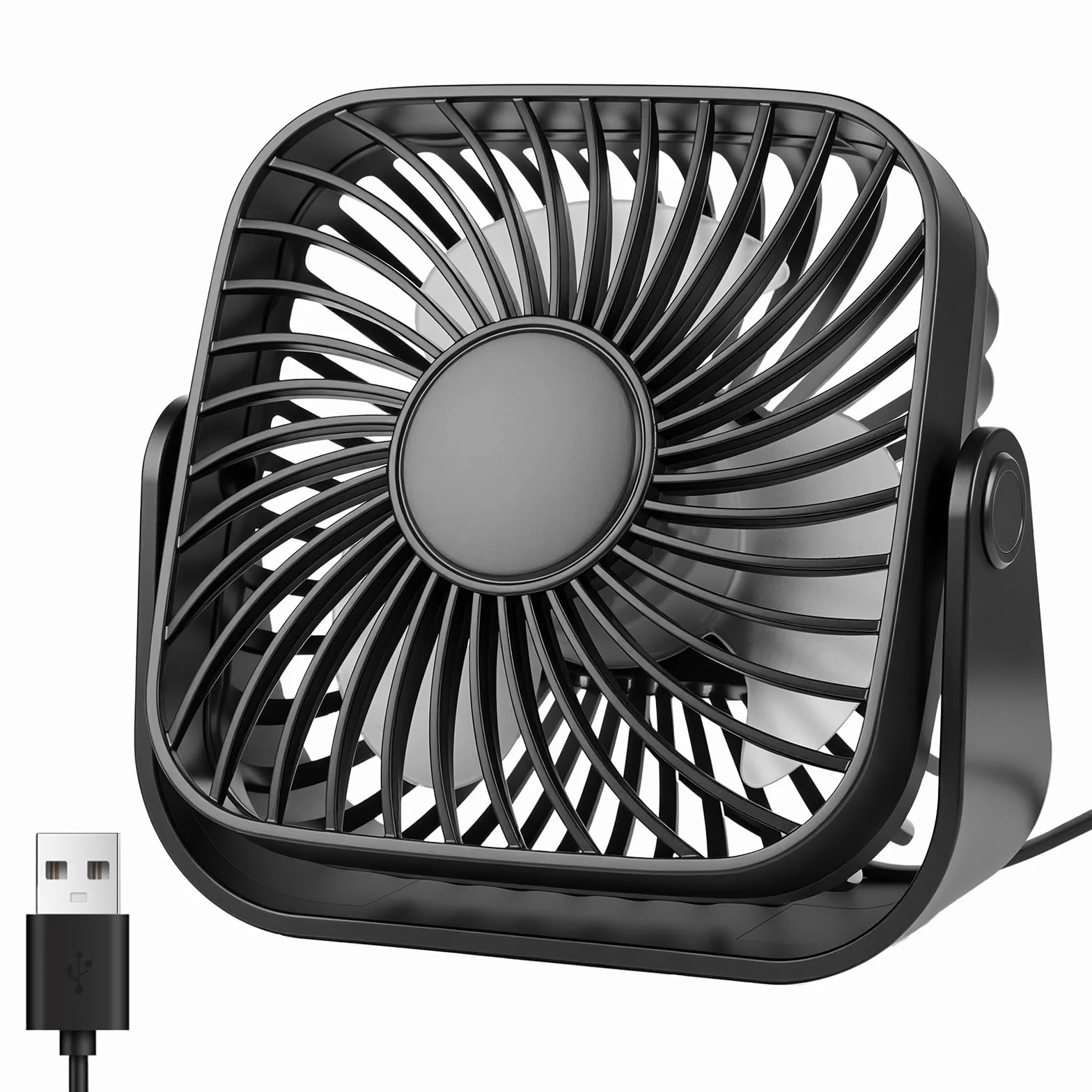 AXFEE Wentylator stołowy USB 4 cale 360° 3 prędkości