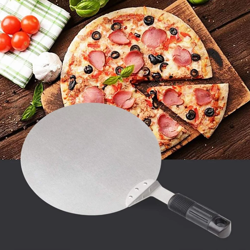 Narzędzie łopata do pizzy, łopata do pizzy Wygodna i trwała dla rodzin dla cukierni dla cukierni(10-calowa łopata do pizzy (okrągła główka))
