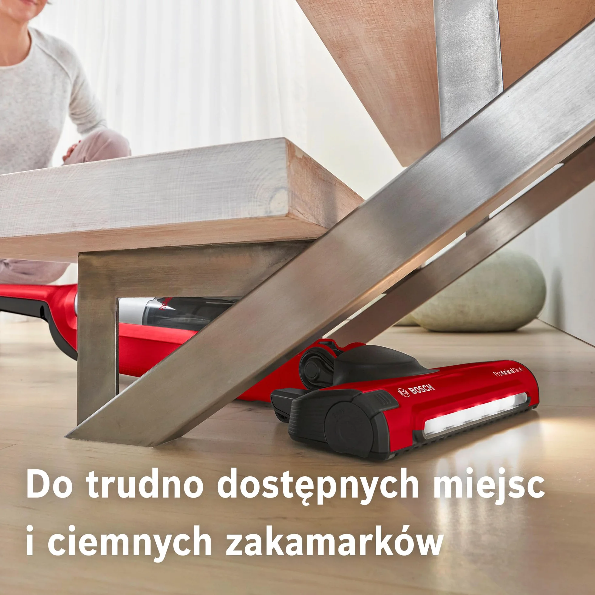 Bosch, Flexxo Gen2 Serie 4, ProAnimal, 28 Vmax, 2w1, bezprzewodowy, bezworkowy odkurzacz ręczny i pionowy, zintegrowane akcesoria dla właścicieli zwierząt, czerwony, BBH3ZOO28