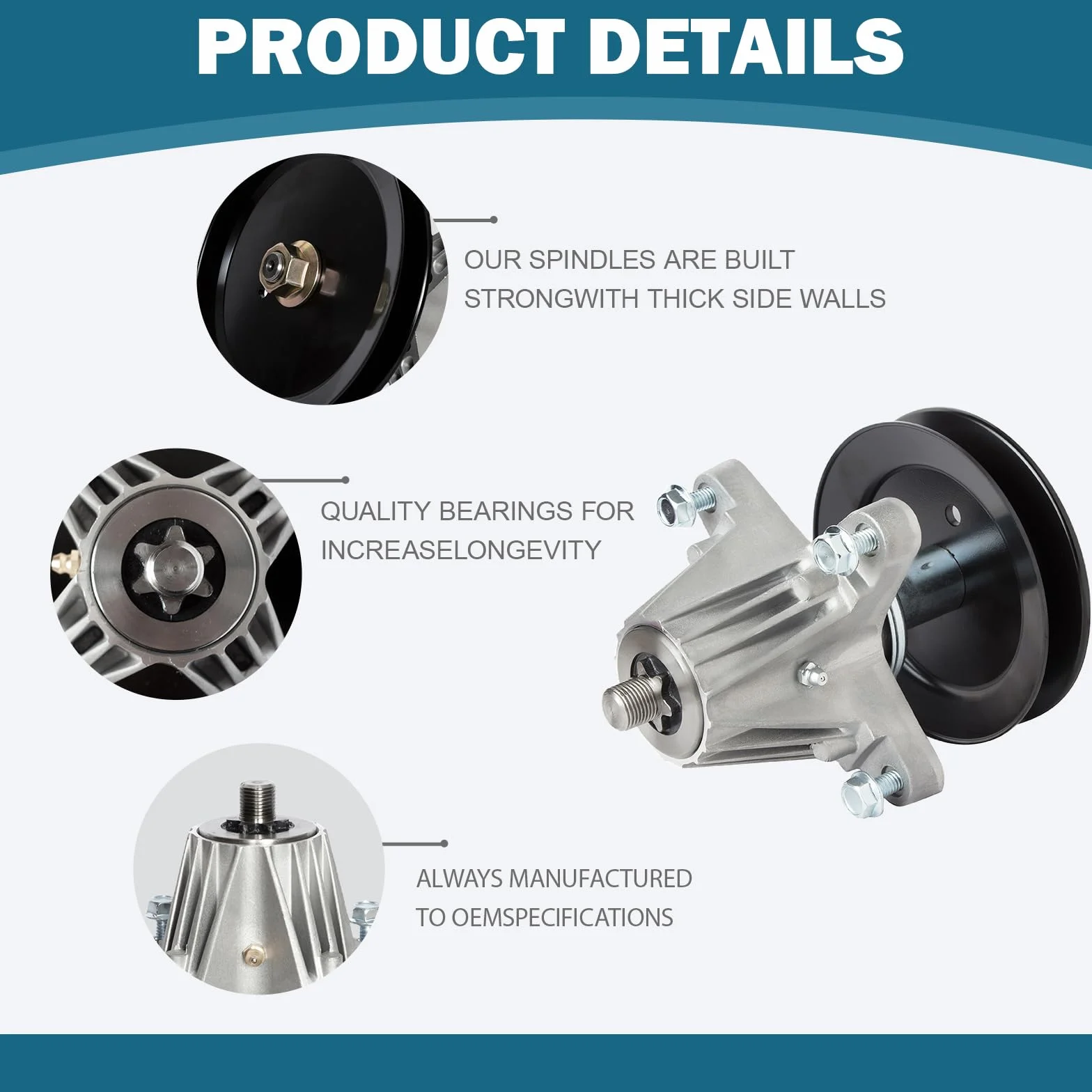 918-06980 Zespół wrzeciona do MTD Troy Bilt S50 XT1-GT50 XT1-ST54 ZT-L50 zastępuje 618-06980 918-06980 285-707 (3 sztuki)