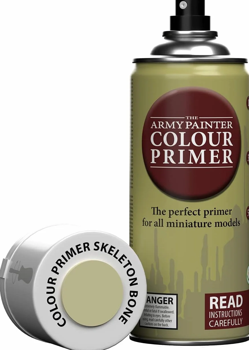 The Army Painter Colour Primer Skeleton Bone, 400 mL akrylowy spray podkładowy, farba w sprayu do grundowania figurek, modelowania figurek do gier fabularnych, planszowych i bitewnych.