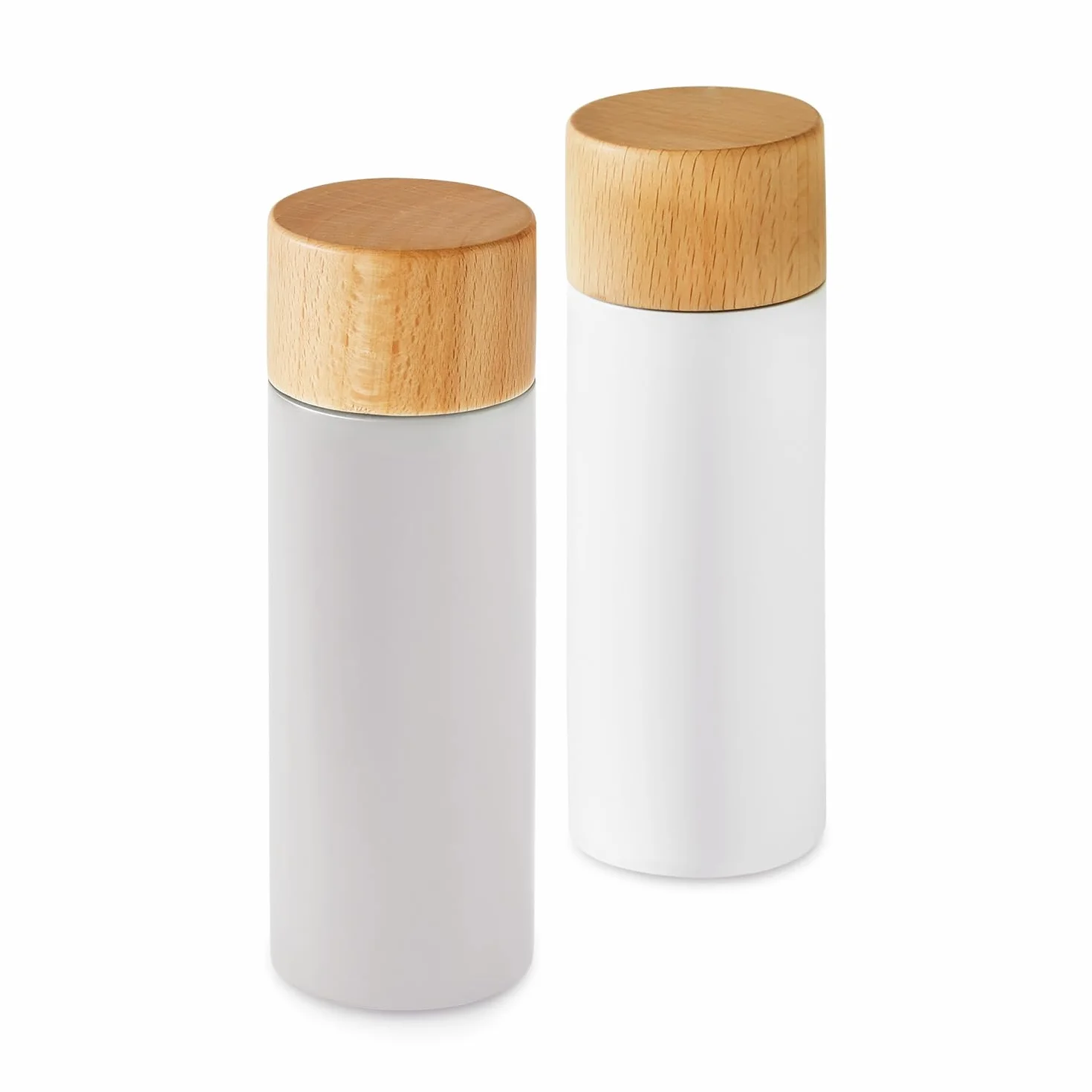 Zestaw młynków do soli i pieprzu z drewna brzozowego Scandi, ceramiczny mechanizm, szary