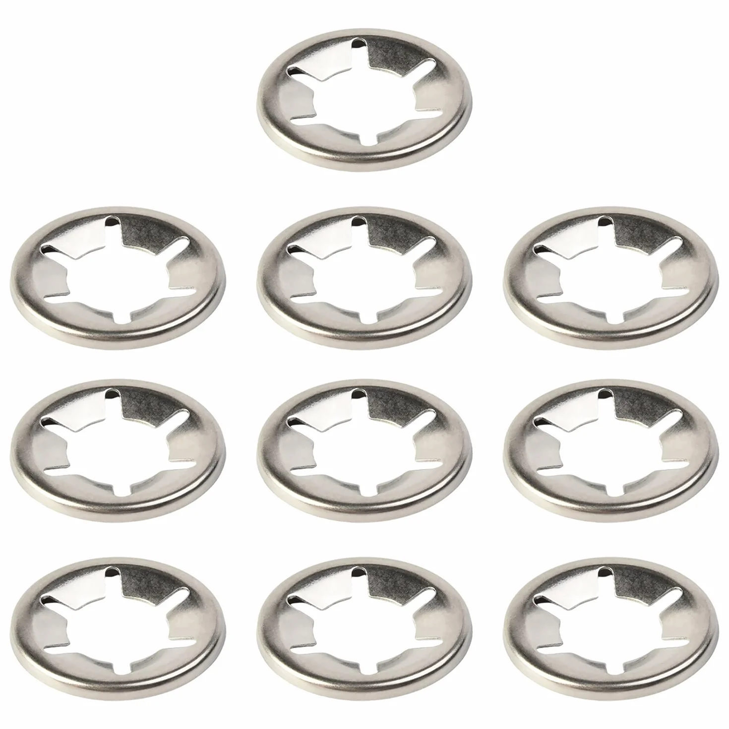 Othmro 10 szt. 14 × 28 mm wewnętrznych podkładek Starlock podkładka blokująca, zatrzaski typu push on, zestaw łączników ze stali nierdzewnej, podkładki blokujące szybkoobrotowe do urządzeń maszynowych