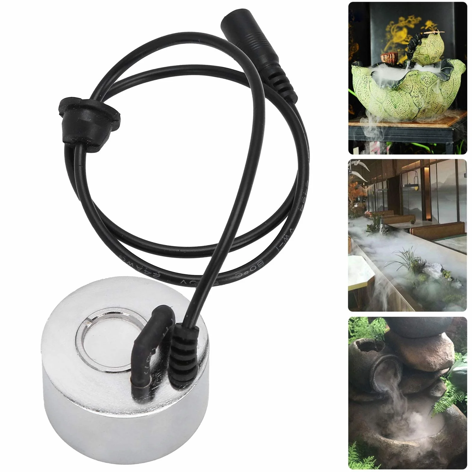 Fogger Mist Maker, Mini staw ze stopu cynku Fontanna ogrodowa Fogger Indoor Outdoor Fontanna Akcesoria Staw Fish Tank Fog Machine 60cm, 24V