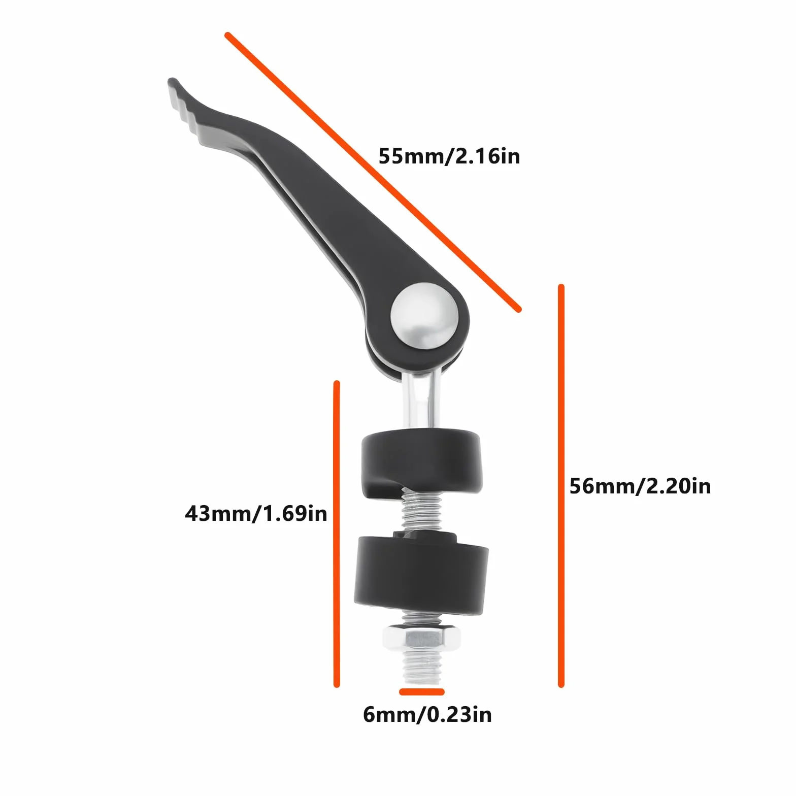 OTOTEC 2 szt. nakrętki uchwytu kosiarki ze stali nierdzewnej 6 mm 55 x 56 mm śruba do kosiarki