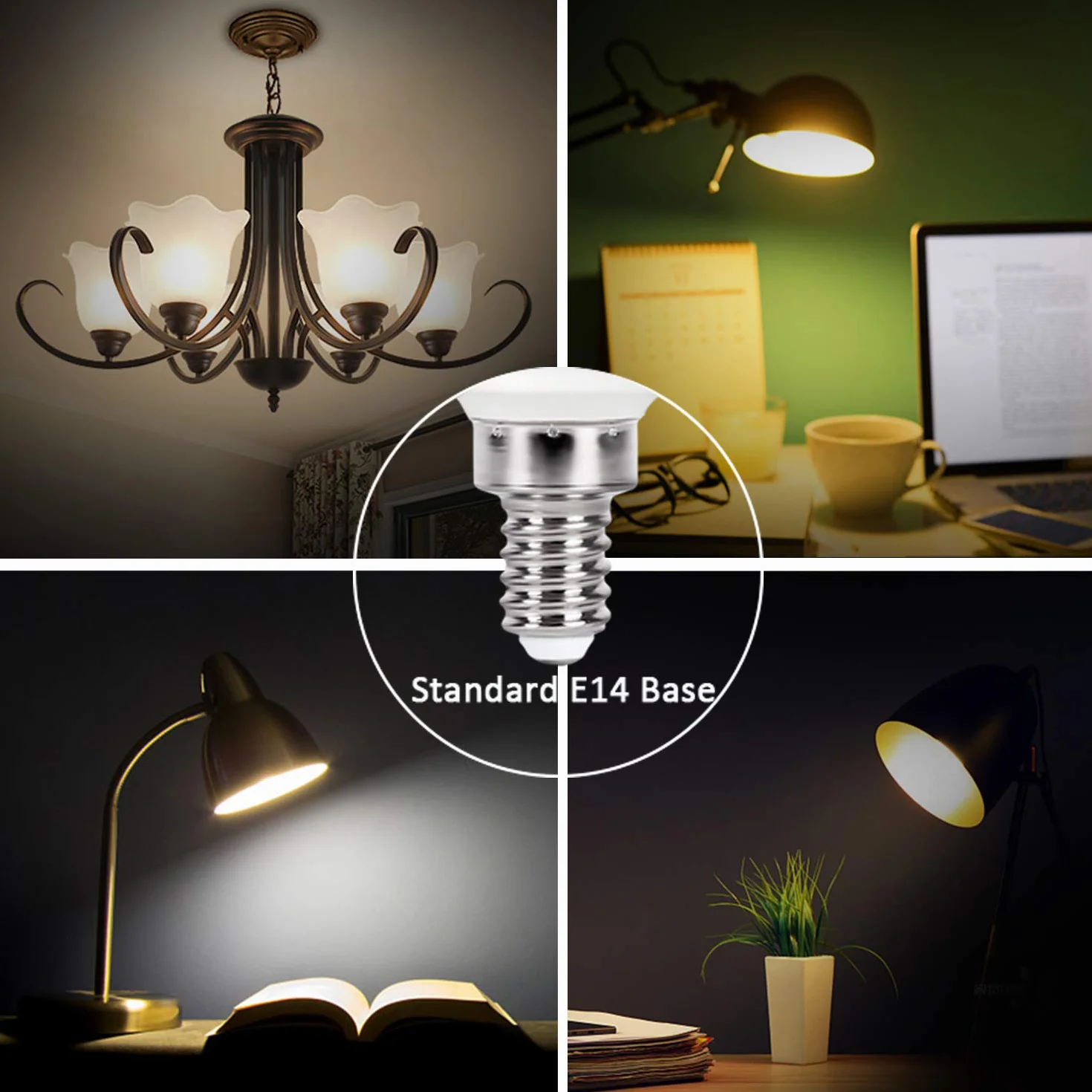 ChangM Lampa LED E14 RGBW 2700 K zestaw 6 diod LED zmieniających kolor żarówki 5 W (zastępuje 40 W), możliwość przyciemniania kolorów żarówki LED, zmiana kolorów z pilotem zdalnego sterowania, RGB i